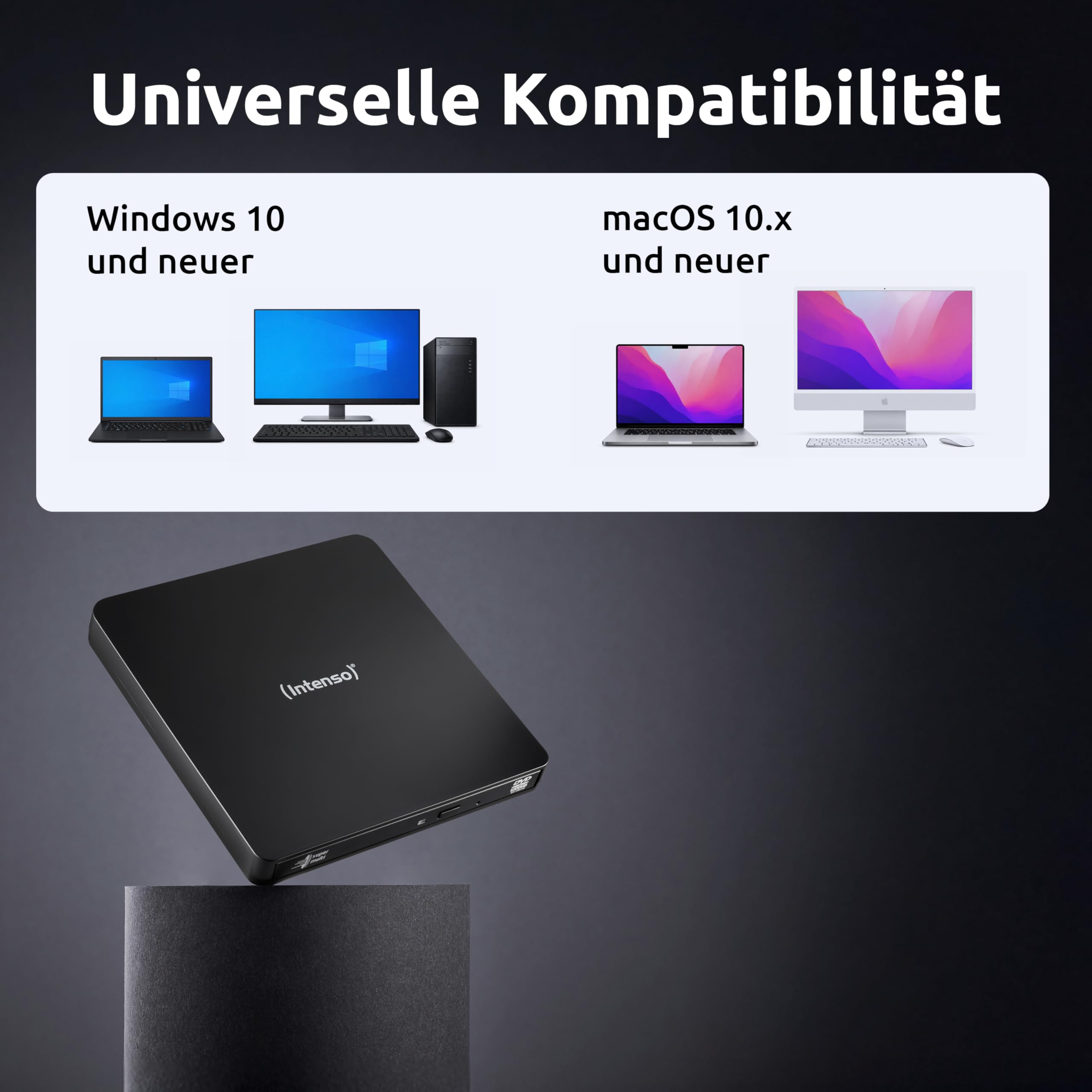 Intenso EOD 400D Slim externer CD/DVD-Brenner, Schwarz