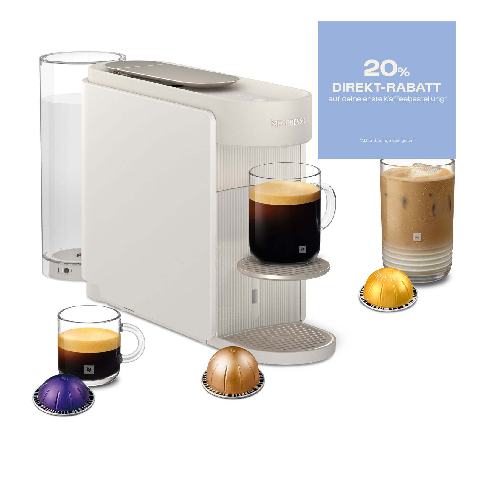 Nespresso Vertuo Up ENV200.W Kapselkaffeemaschine für 7 Tassengrößen