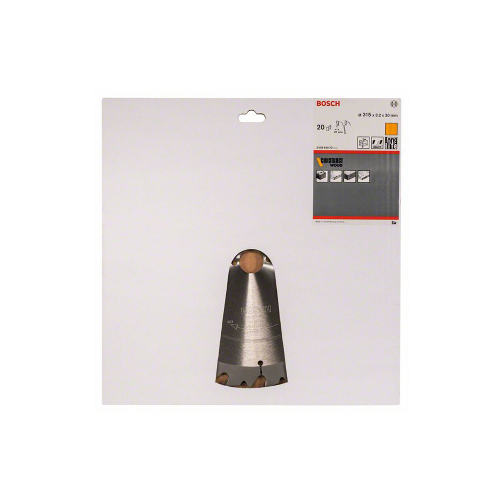 Bosch Professional Kreissaegeblatt Construct Wood, 315 x 30 x 3,2 mm, 20, SB2