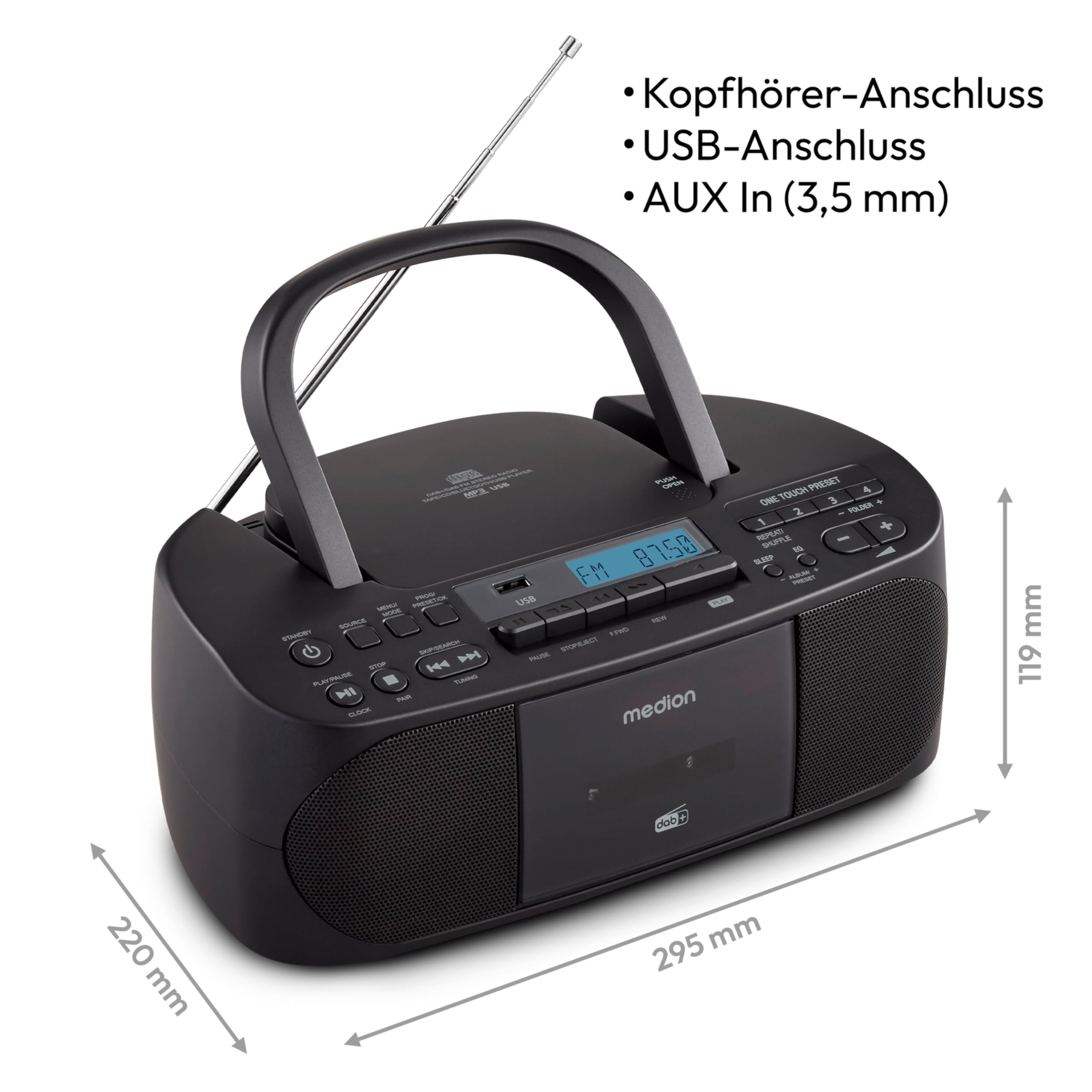 MEDION DRX-1 Plus Boombox (tragbares DAB+ UKW Radio