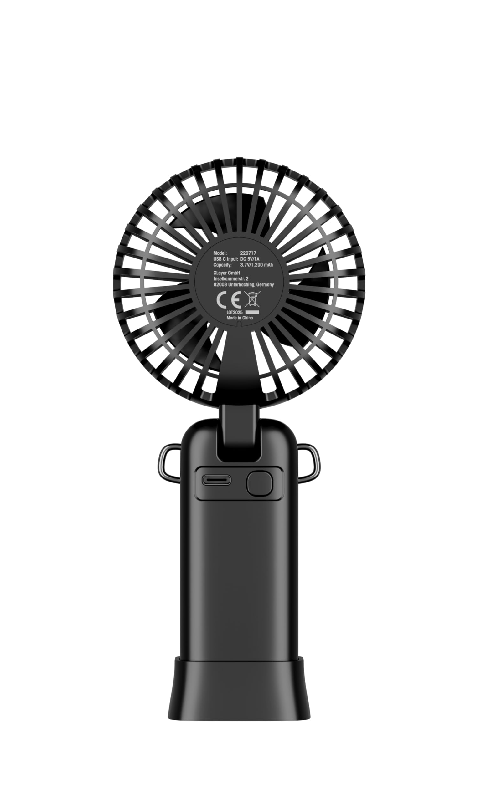 Xlayer Ventilator klappbarer Handventilator mit Smartphone Halterung