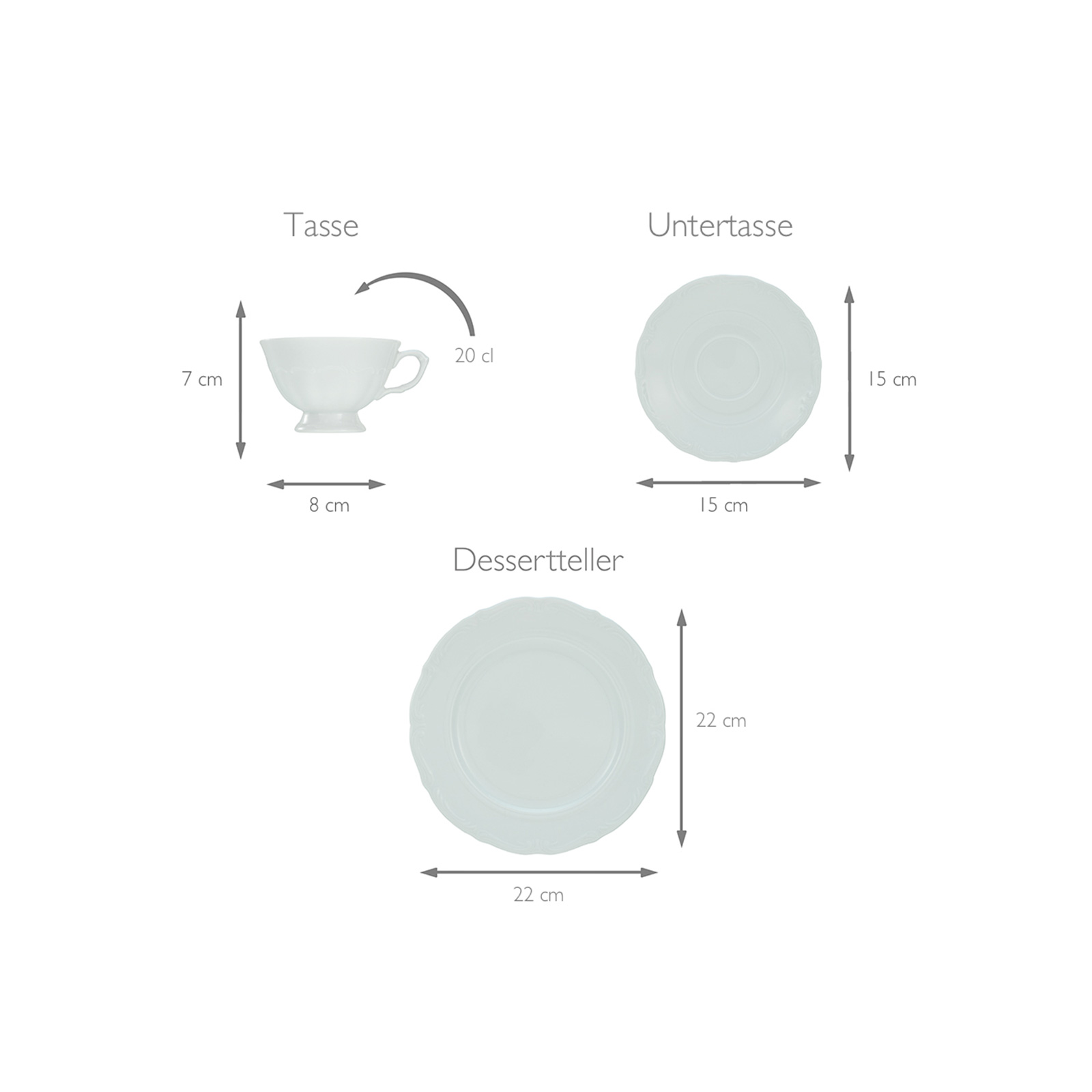 CreaTable, 16136, Serie MARIA THERESIA, Kaffeeservice 18 teilig