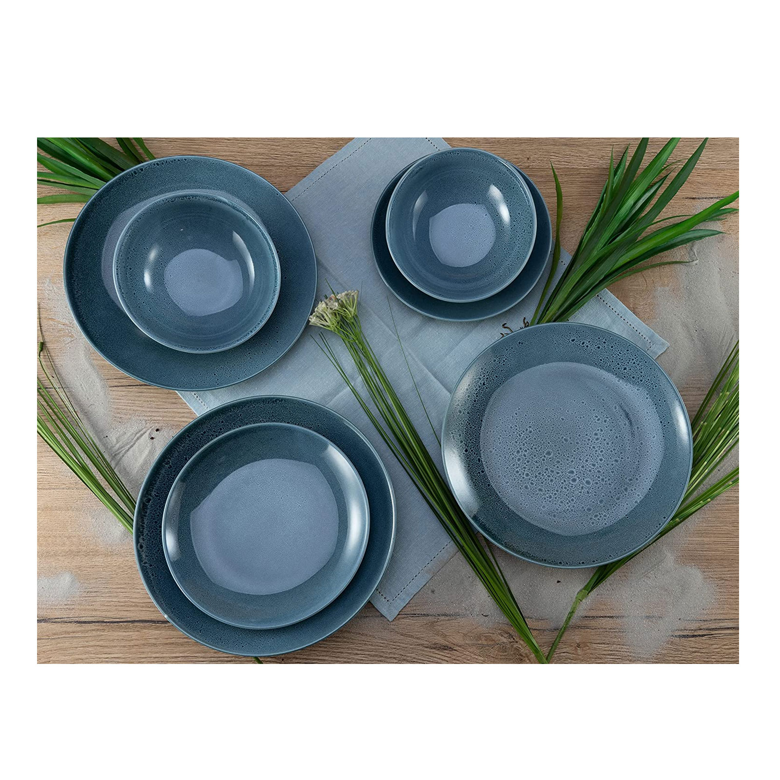CreaTable, 23672, Serie Reactive BLUE, Geschirrset, Teller Set 12 teilig CreaTable, 23672, Serie Reactive BLUE, Geschirrset, Teller Set 12 teilig