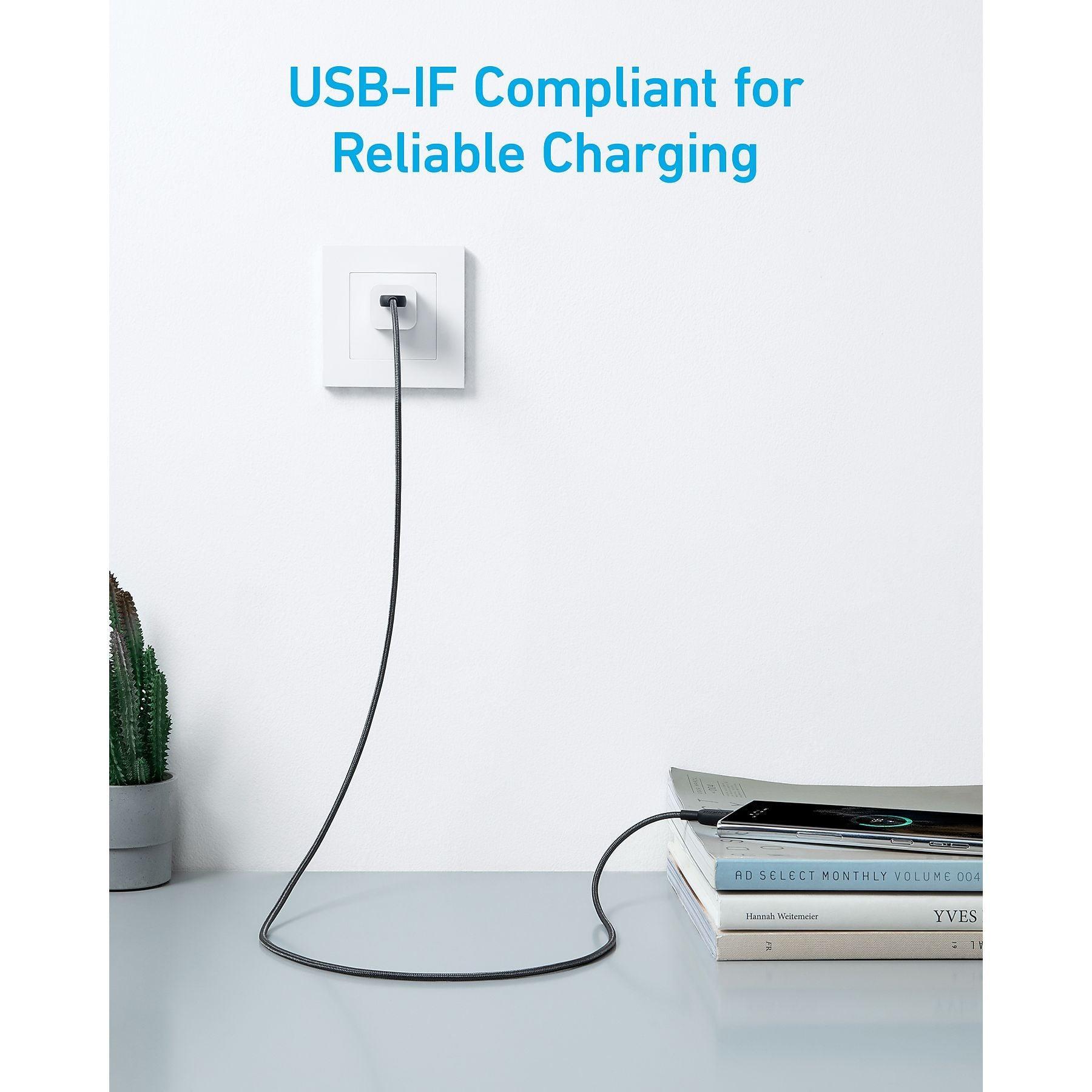 Anker 322 USB-A auf USB-C Kabel (180cm, Geflochten), Schwarz