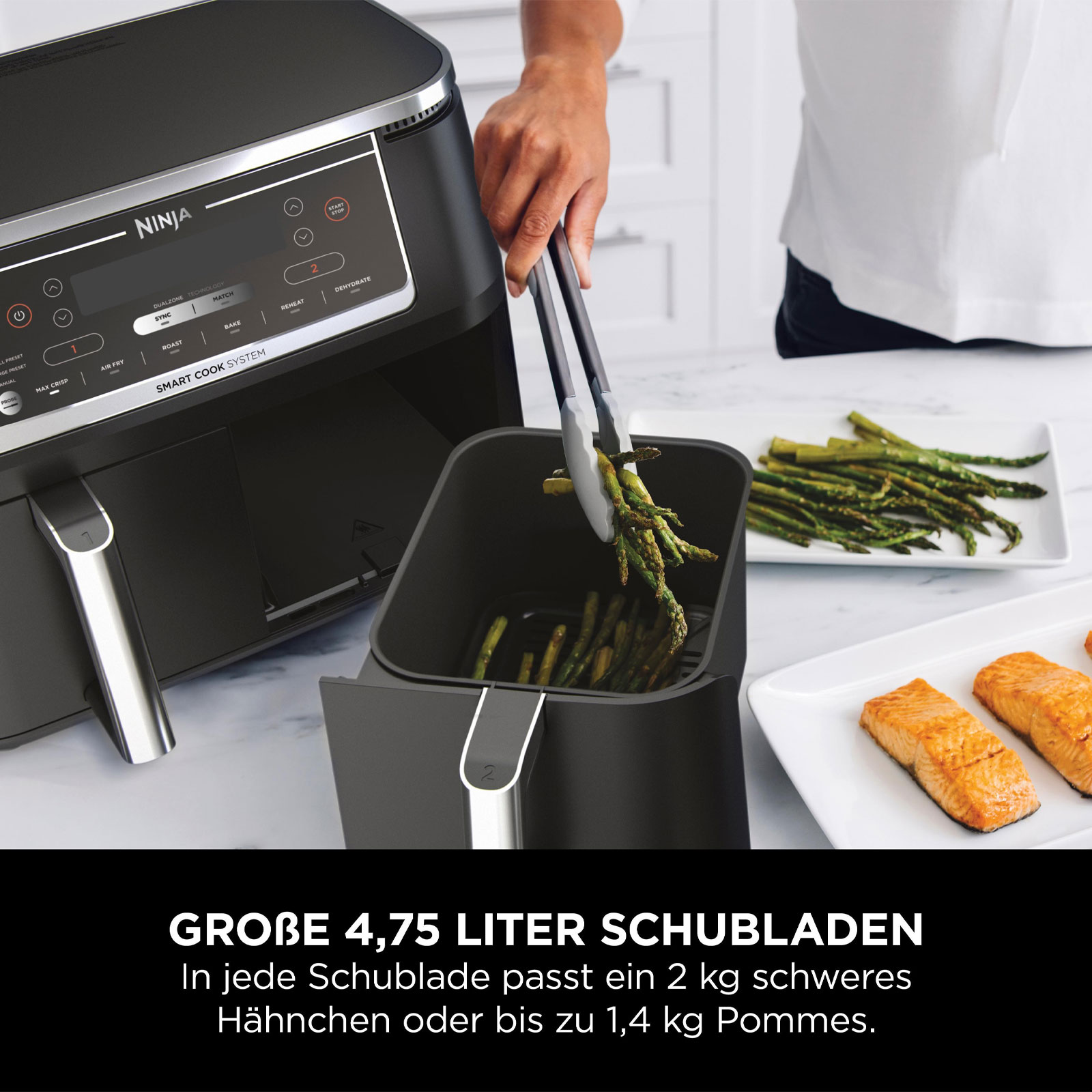 Ninja AF451EU Foodi MAX Dual Doppel-Heißluftfritteuse Ninja AF451EU Foodi MAX Dual Doppel-Heißluftfritteuse