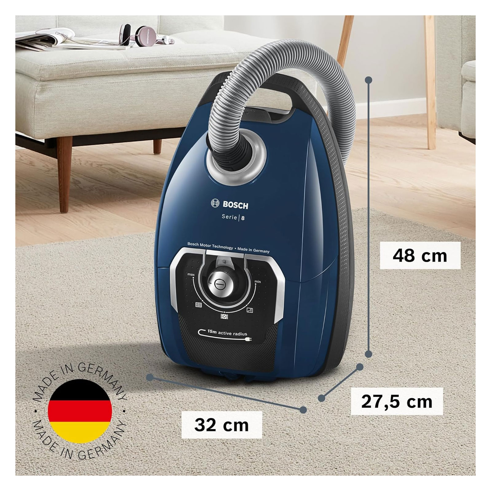 Bosch BGL8XPERF Serie 8, Staubsauger mit Beutel, Blau