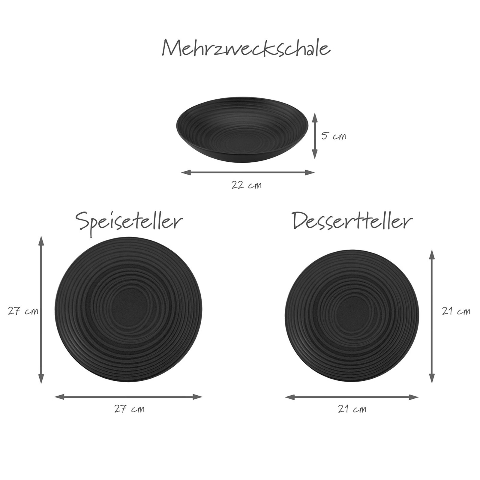CreaTable 23205 Tafelservice Elements Collection Lava Stone