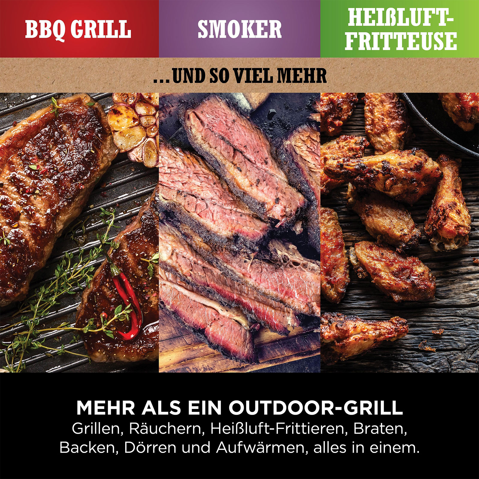 Ninja OG701EU Woodfire Elektrischer Outdoor Grill & Smoker