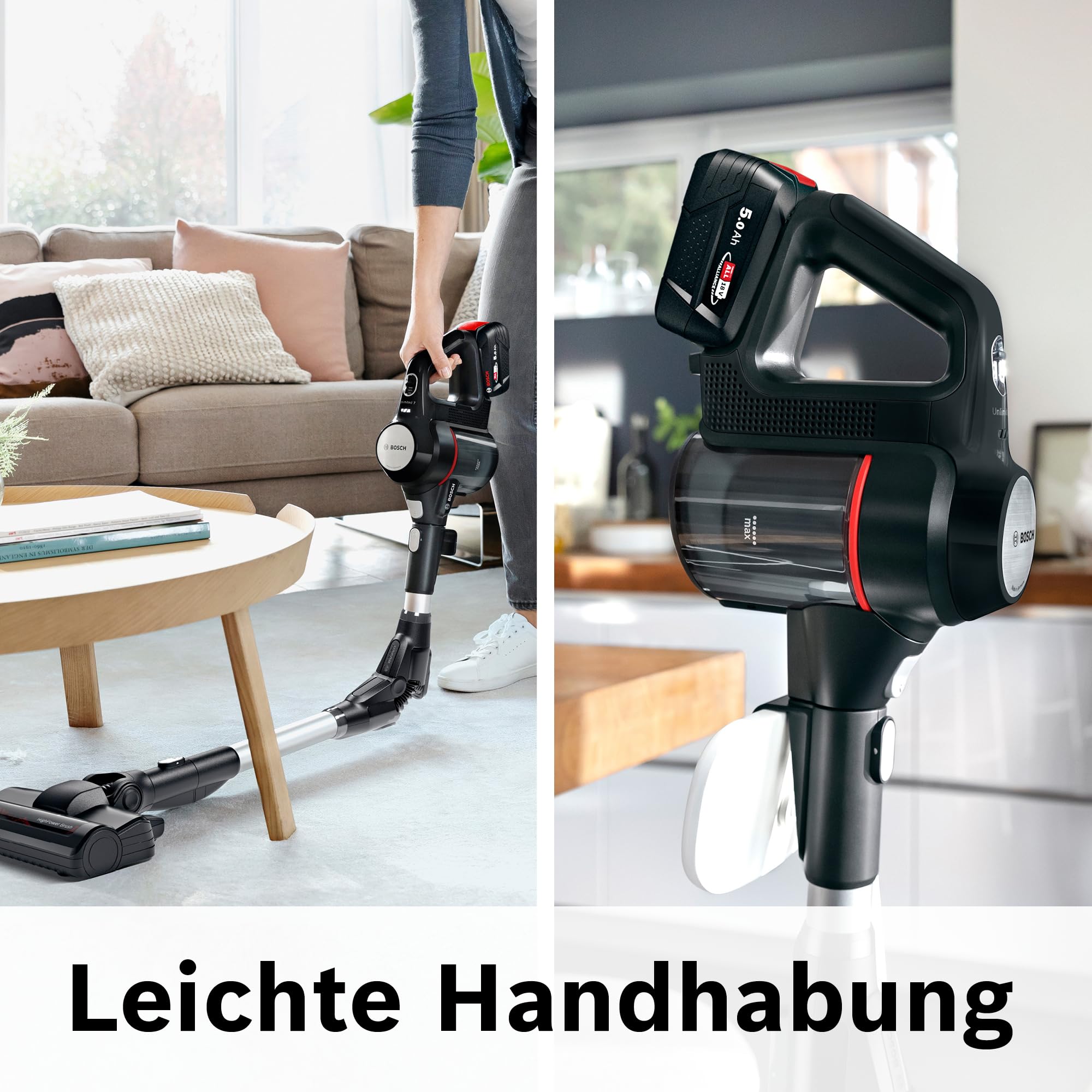 Bosch BSS715FRSH Akku-Staubsauger, Unlimited 7, Schwarz inkl Zubehör-Set BHZUKIT