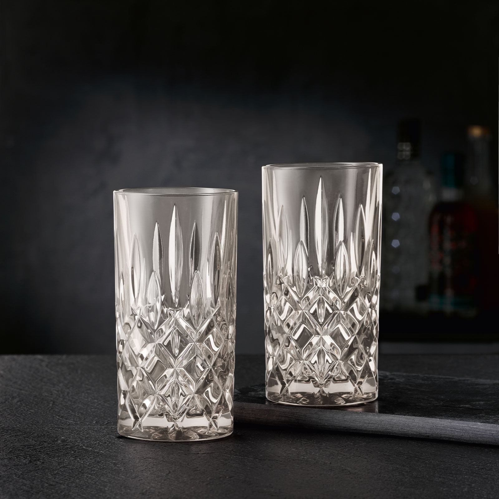 Nachtmann 2-tlg. Longdrinkgläser-Set Cocktailgläser Kristallglas 395 ml, Taupe, Noblesse 105713