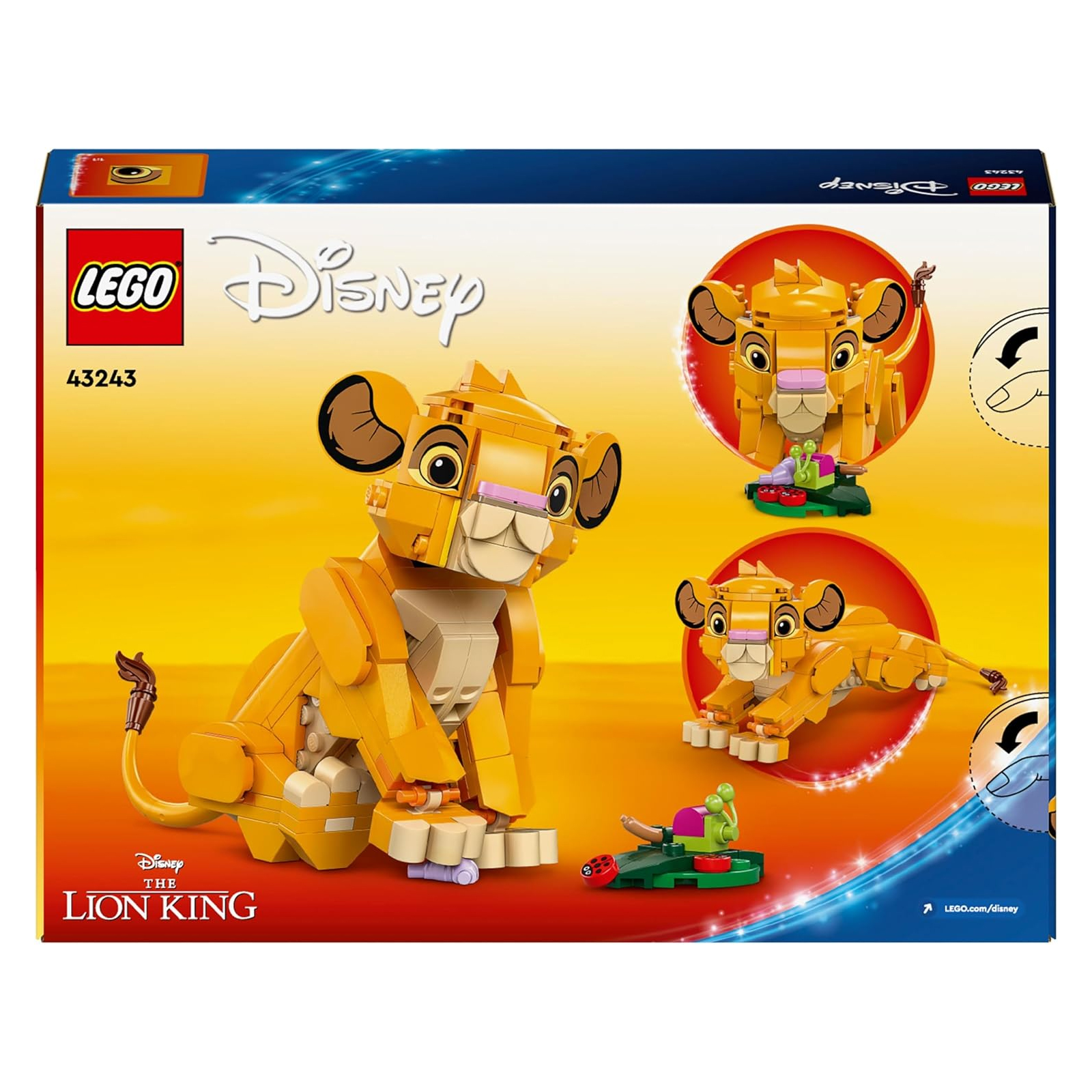 Lego Disney Simba, das Löwenjunge des Königs, Bauspielzeug für Kinder