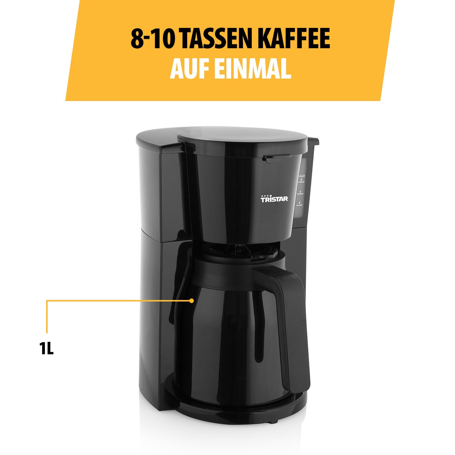 Tristar Kaffeemaschine, 1L Thermoskanne, 900W, Doppelwandig, 8–10 Tassen
