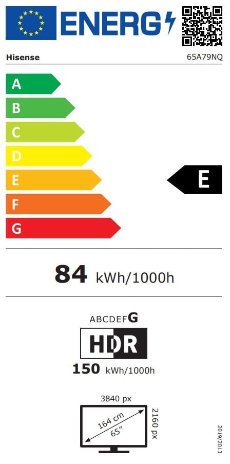 HISENSE 65A79NQ LED TV (65 Zoll (164 cm), 4K UHD, HDR, Smart TV, Sprachsteuerung