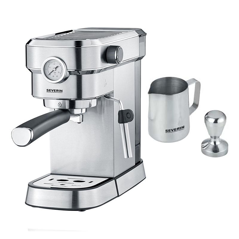 Severin KA 5995 Espresa Plus Espresso-Maschine gebürsteter Edelstahl / schwarz