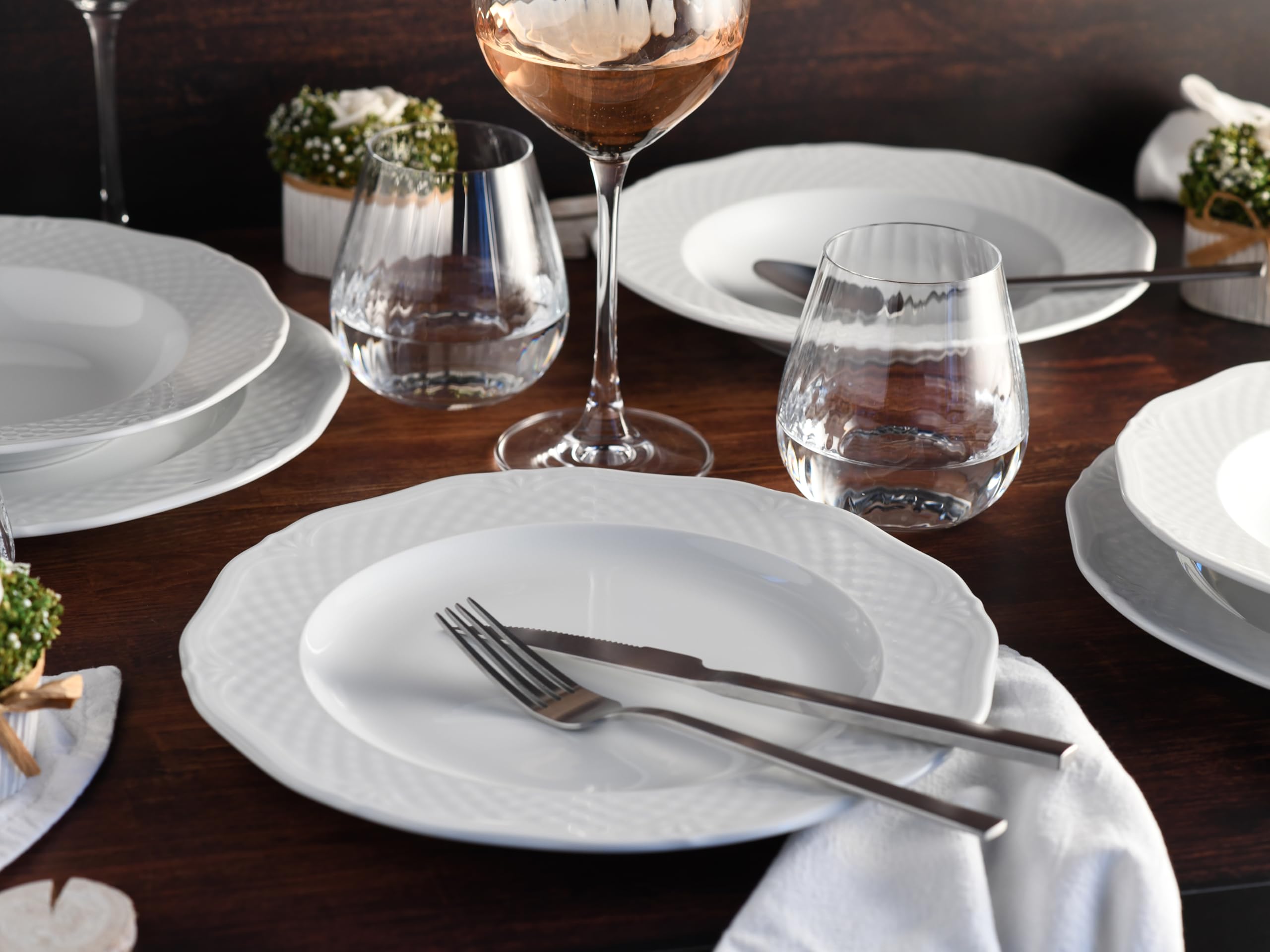 CreaTable, 24590, Serie Arianne, 12-teiliges Geschirrset für 6 Personen