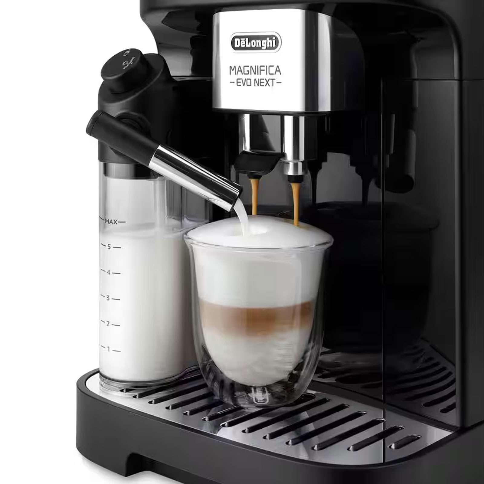 De'Longhi ECAM 310.60.B Magnifica EVO Next Kaffeevollautomat (OneTouch, schwarz, TFT-Farbdisplay, 250 g Bohnenbehälter, 1,9 l Wassertank, Milchbehälter)