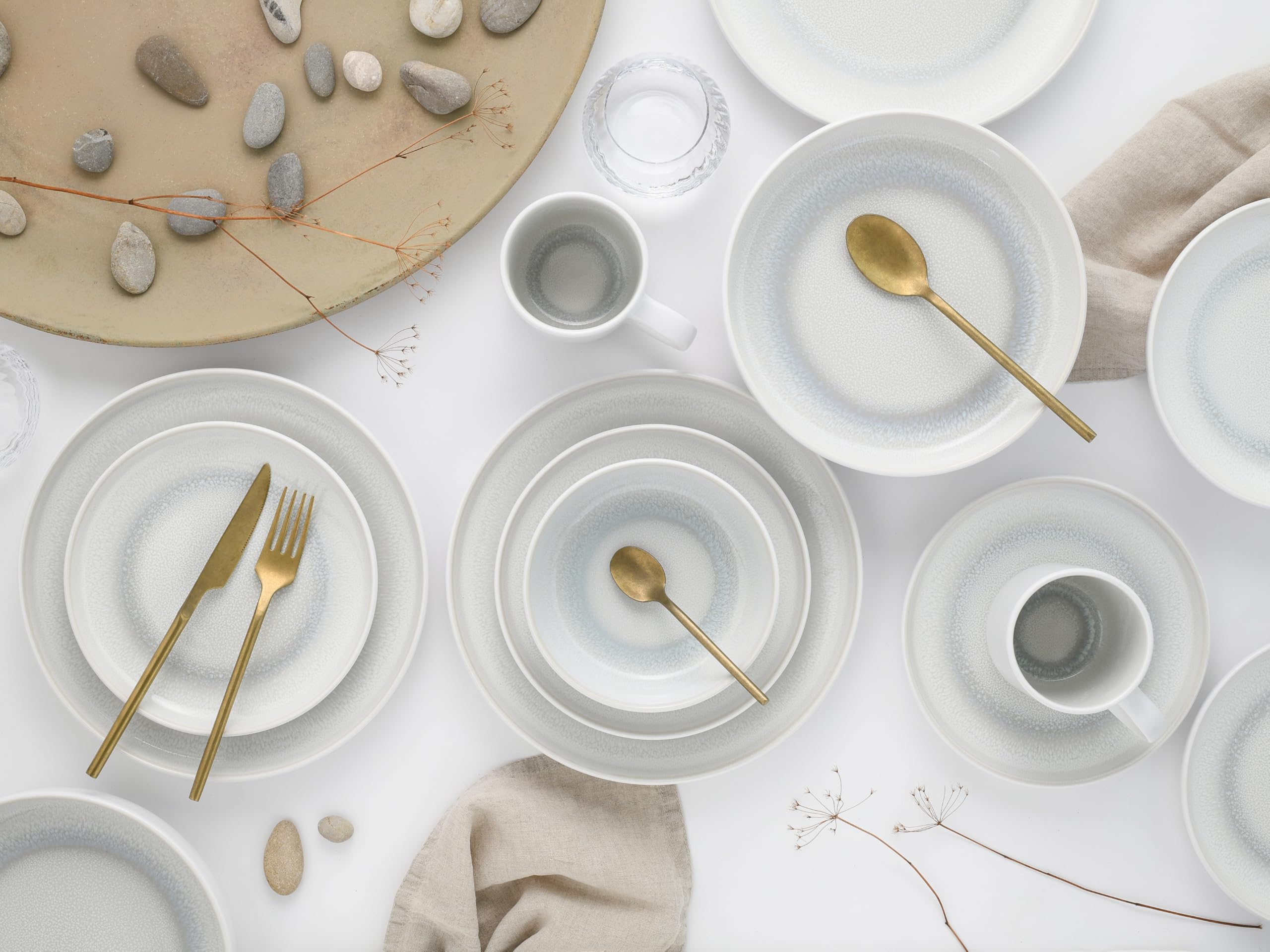 CreaTable 24714 Kombiservice Serie Nordic Fjord Ice 16-tlg. 4 Personen
