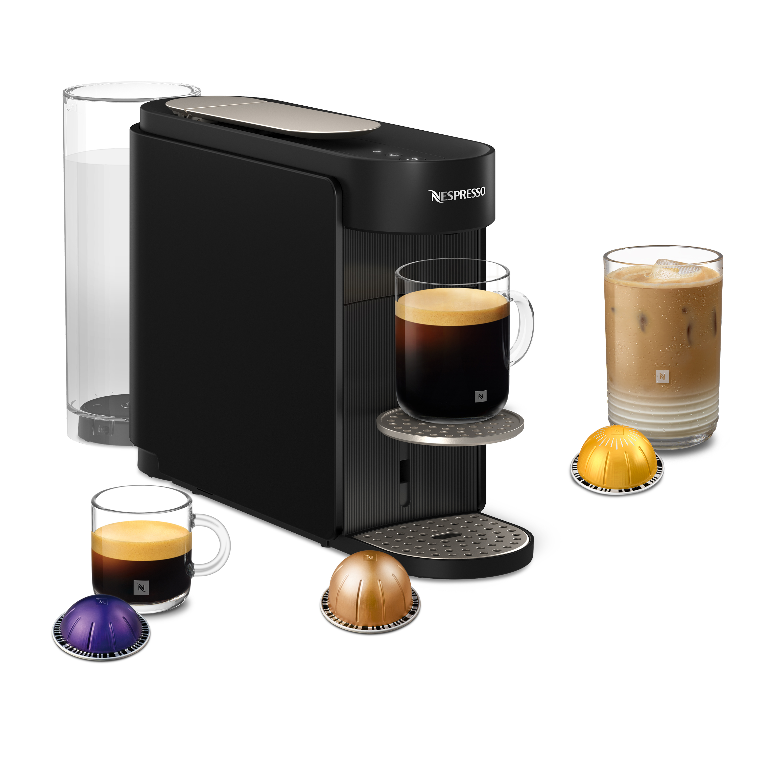 Nespresso Krups VERTUO Up Kaffeekapselmaschine Kapselmaschine Ink Black, XN9408