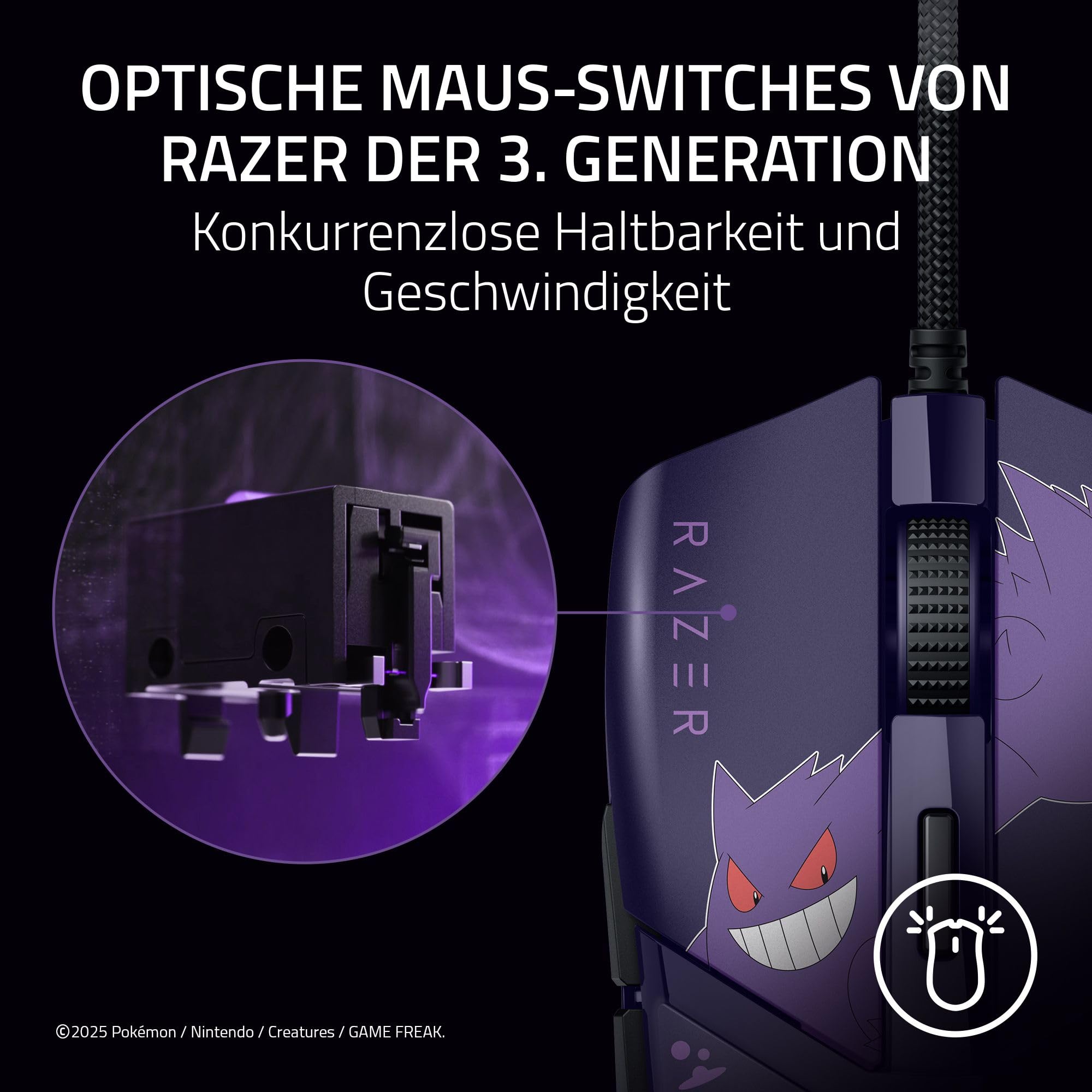 Razer Cobra Gengar Edition - Leichte kabelgebundene Gaming-Maus