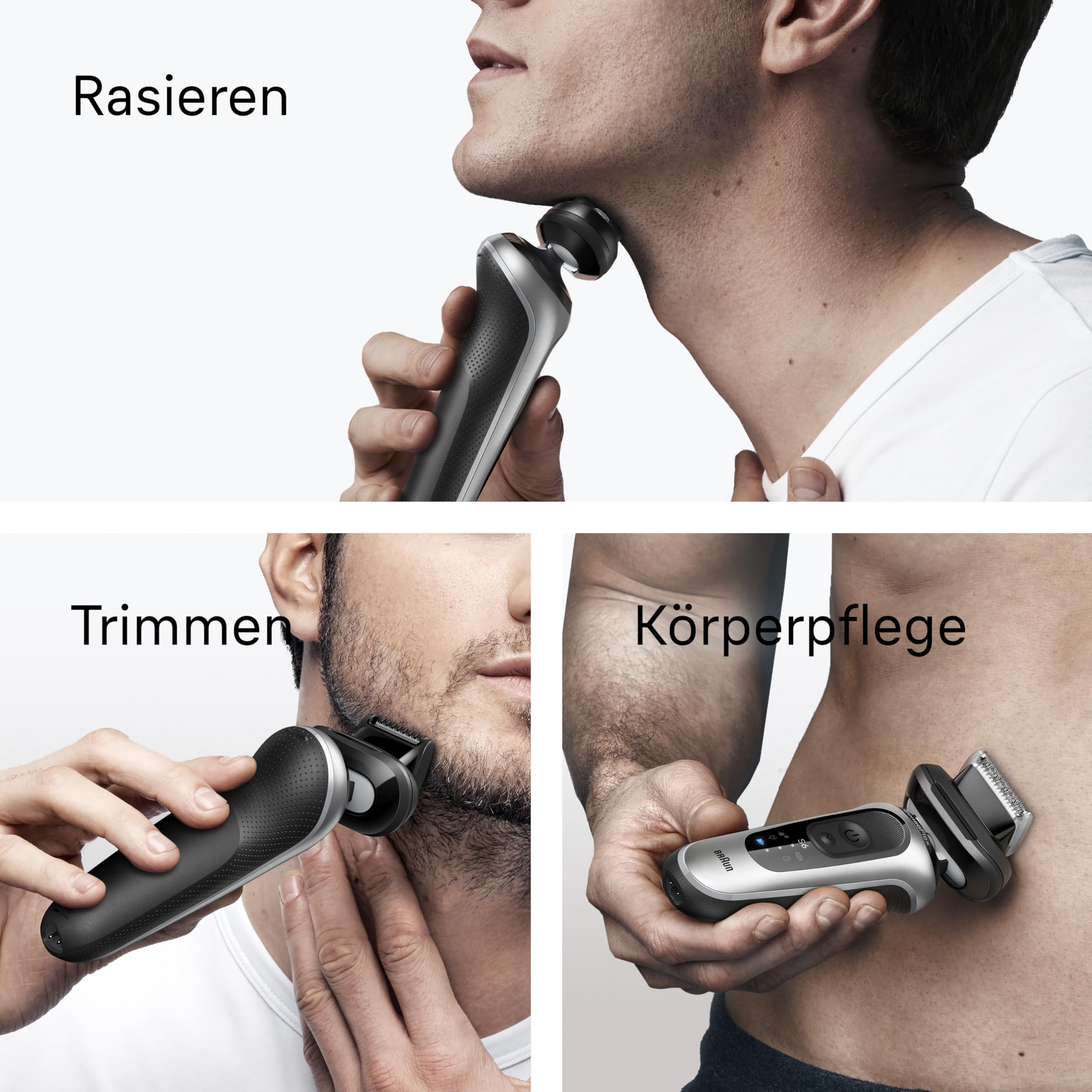BRAUN Series 6 Elektrorasierer 62-S7650cc Herrenrasierer Bodygroomer Barttrimmer