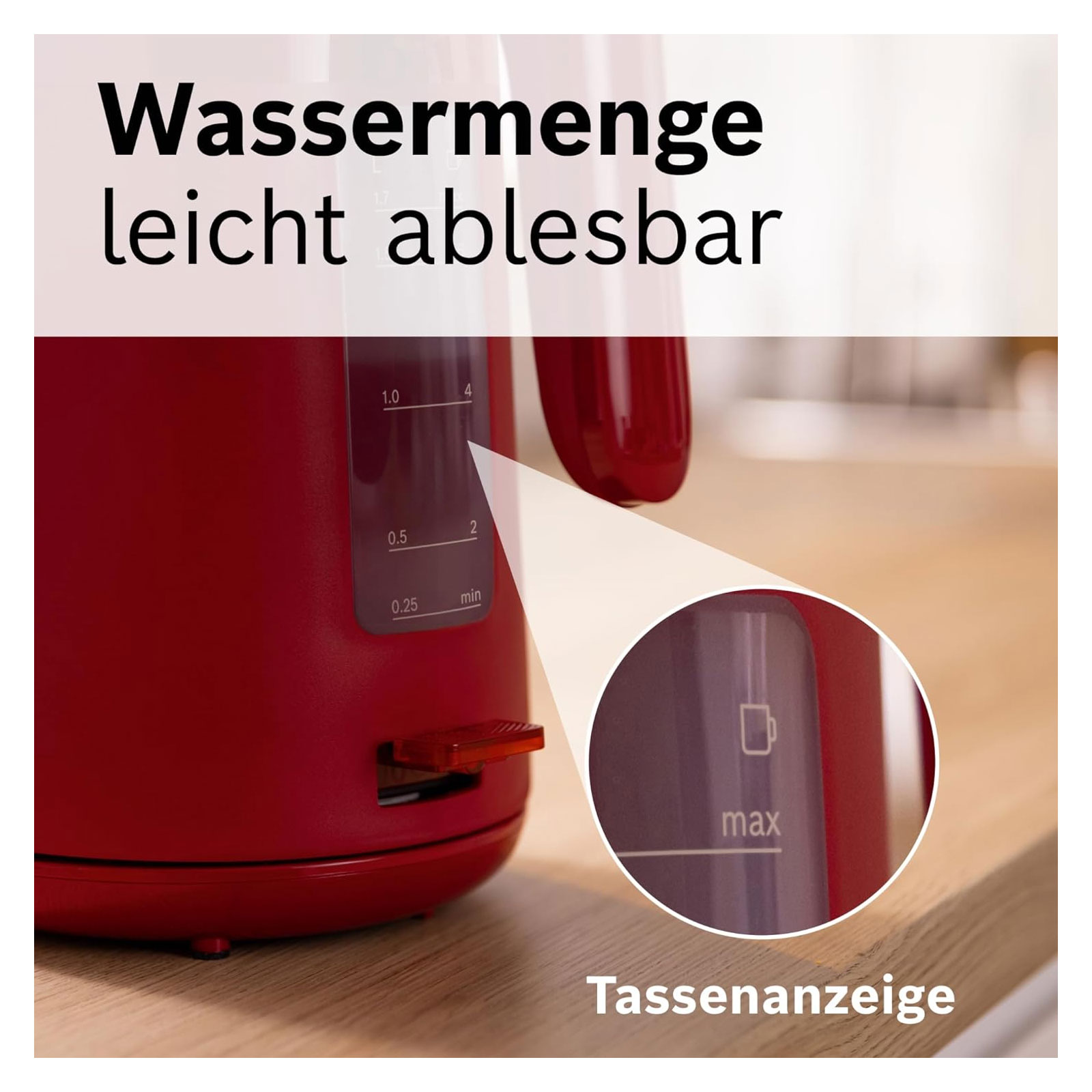 Bosch Wasserkocher TWK2M164 Rot Bosch Wasserkocher TWK2M164 Rot