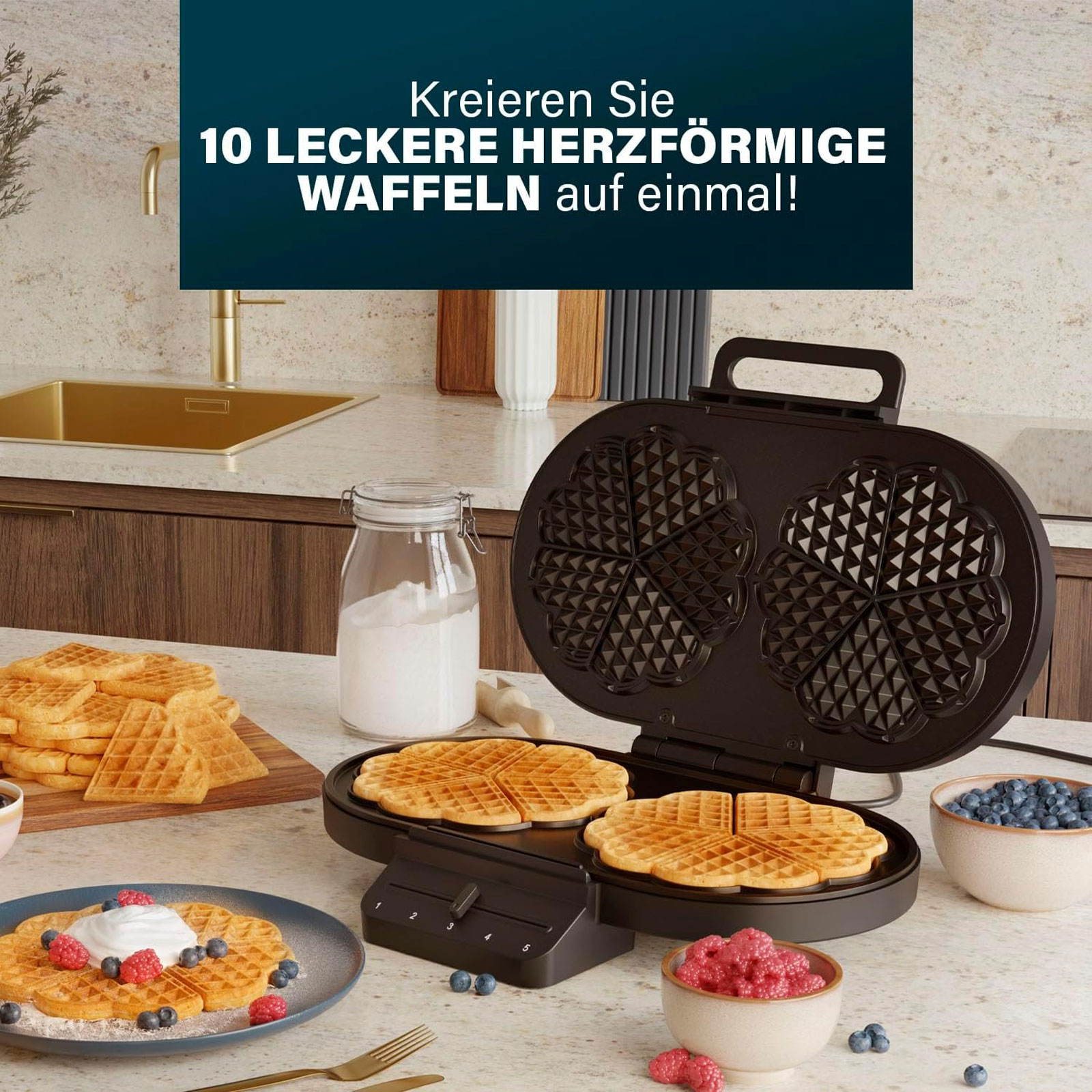 PRINCESS 132384 Herzform Waffeleisen