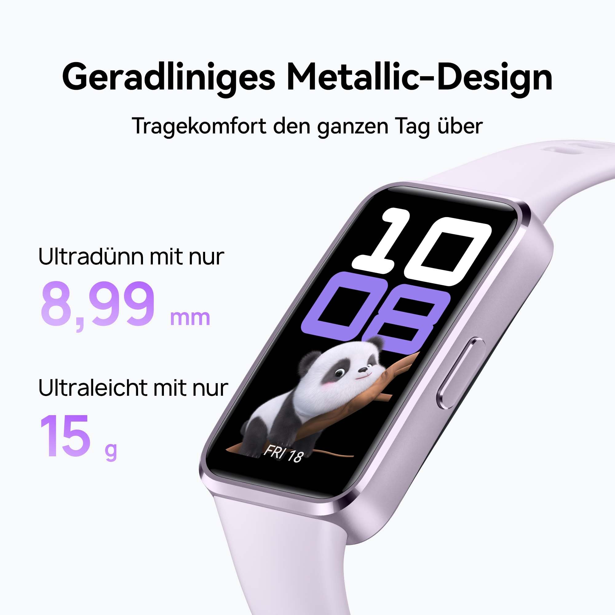 HUAWEI Band 10, Schlankes Gehäuse aus Aluminiumlegierung, Tragekomfortarmband