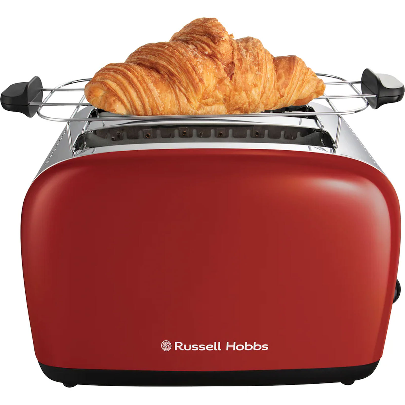 Russell Hobbs 26554-56 Colours Plus rot Toaster (2 Scheiben, 1600 W, Edelstahl und Kunststoff, Rot, Brötchenaufsatz, Auftaufunktion, Aufwärmfunktion)