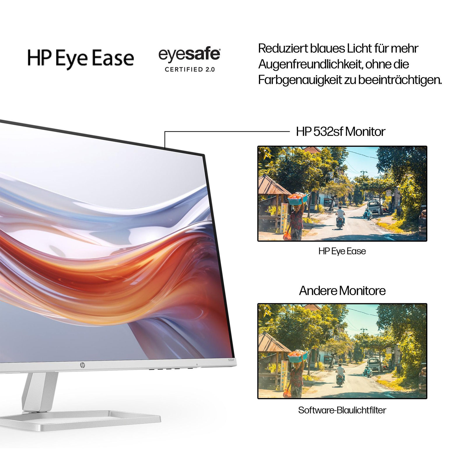 HP Monitor HP-Serie 5 - 532sf, Silber, 31,5 Zoll, Full-HD, VA, 100 Hz, 7 ms