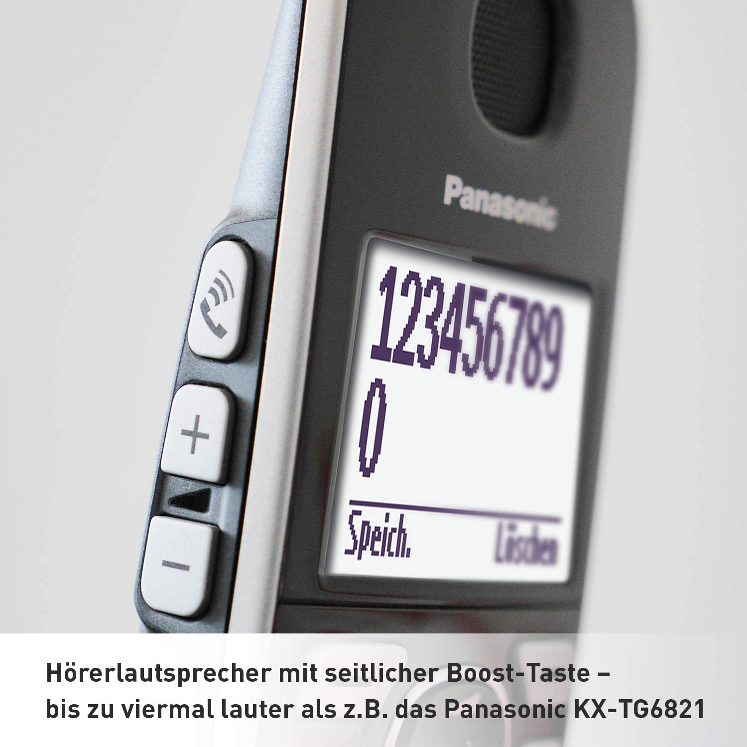 Panasonic KX-TGE 510GS silber Schnurloses Telefon - Seniorentelefon mit Notruf - hörgerätekompatibel