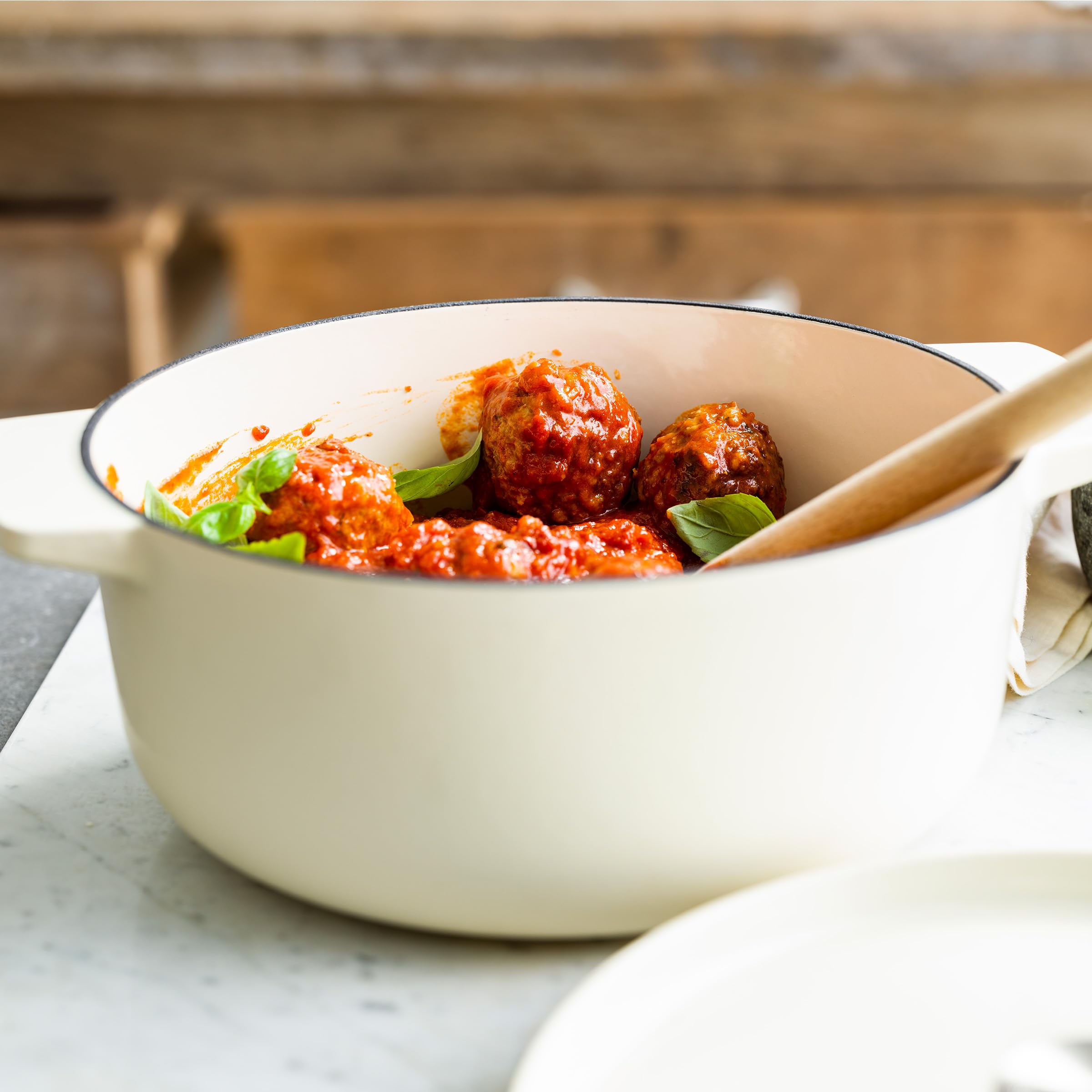 KitchenAid CC006059-001 Bräter mit Deckel - Rund - 5.2L 26cm Creme