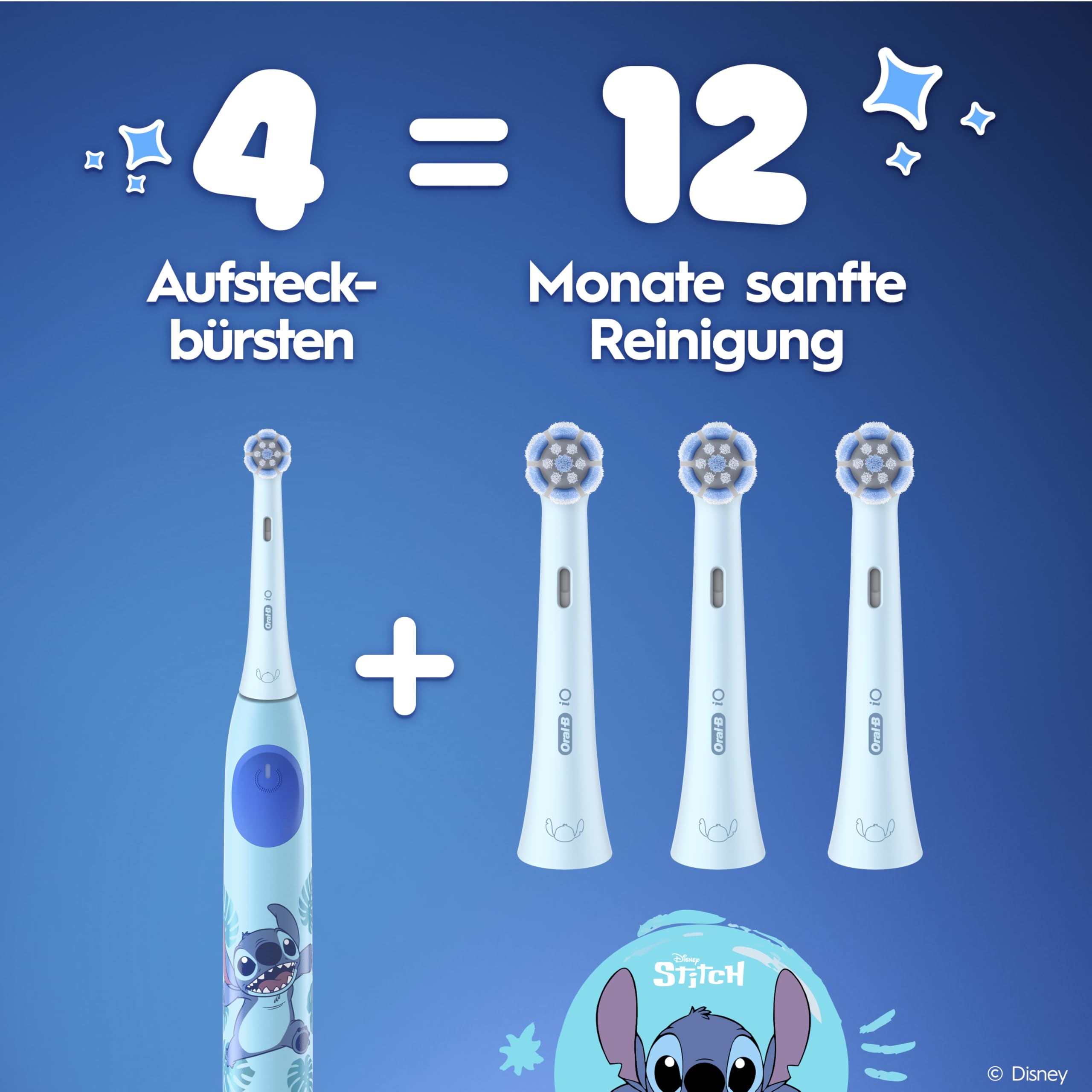Oral-B iO Kids 6+ Disney Stitch 4 Stück Aufsteckbürste Ersatzbürste