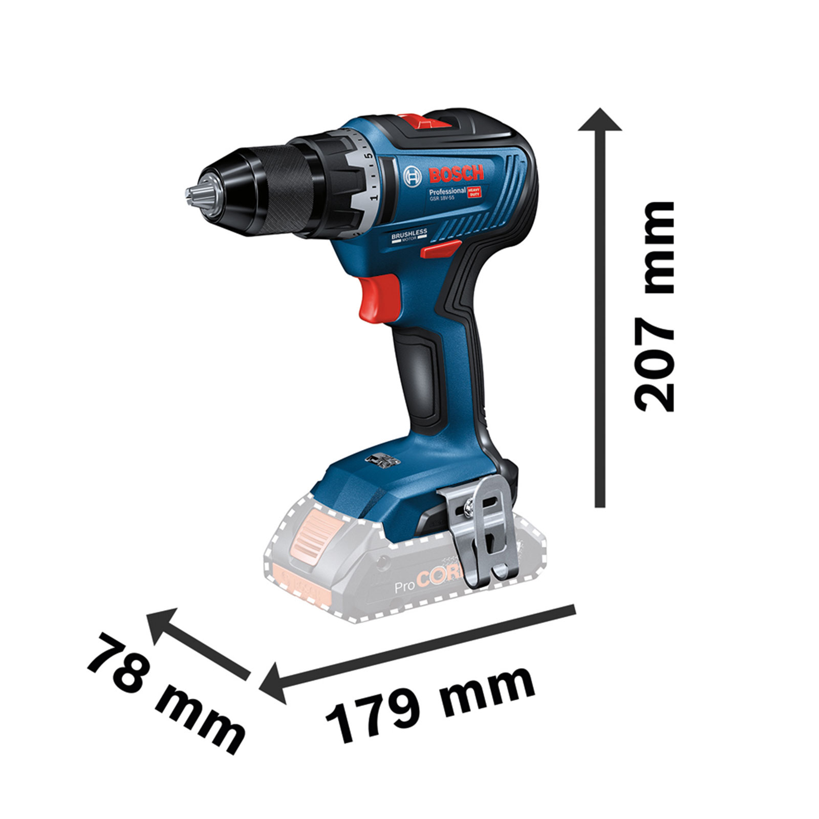 Bosch Professional GSR 18V-55 Akku-Bohrschrauber