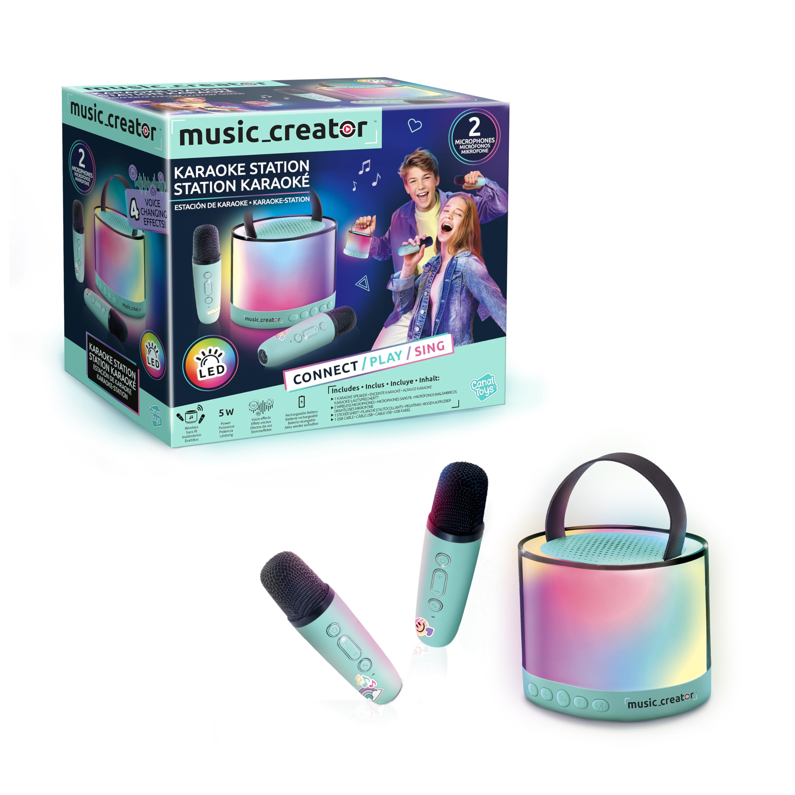 Canal Toys - Creator Mini Karaoke Station - Bluetooth-Partybox mit LED-Licht