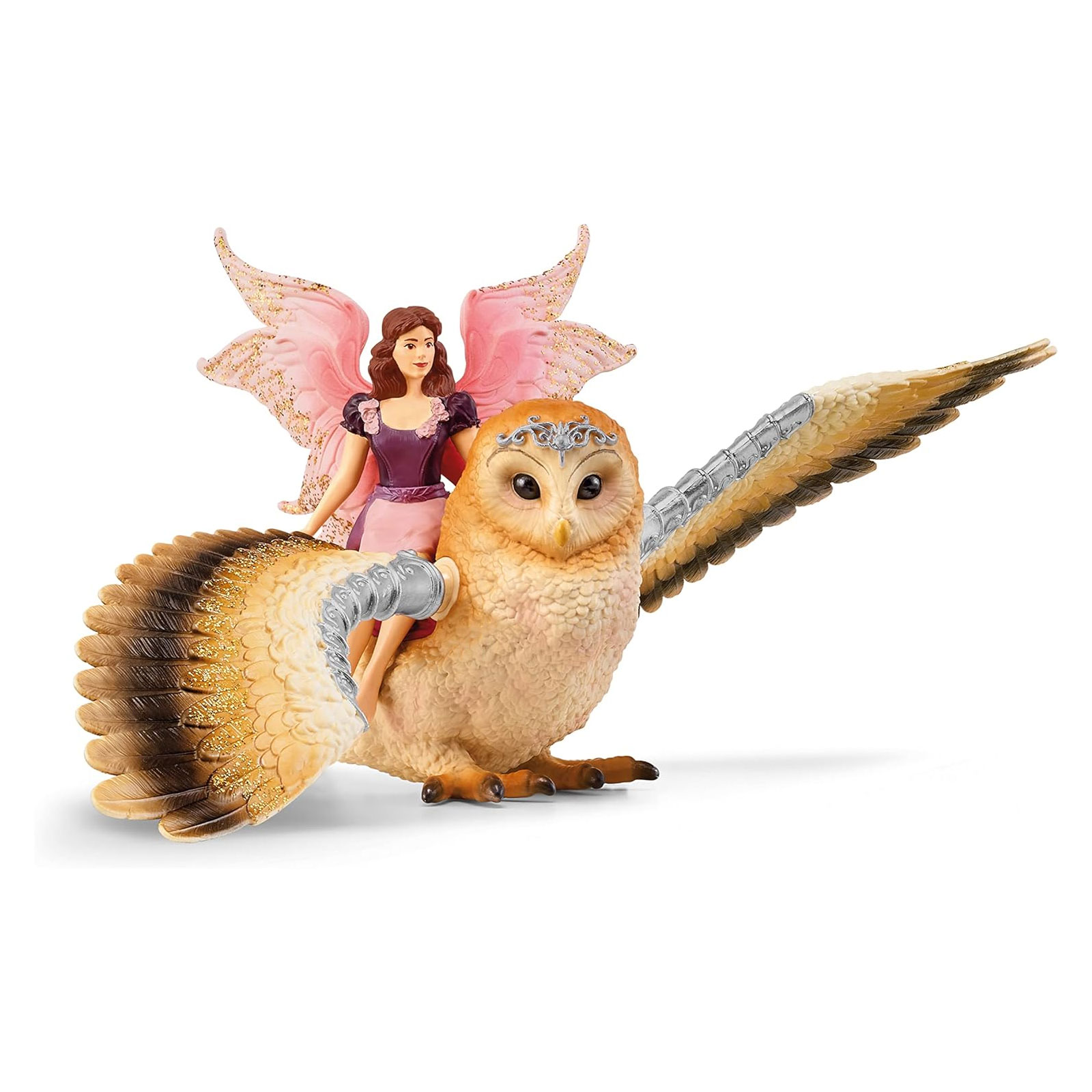 Schleich Spielfigur Elfe auf Glitzer-Eule (70789)