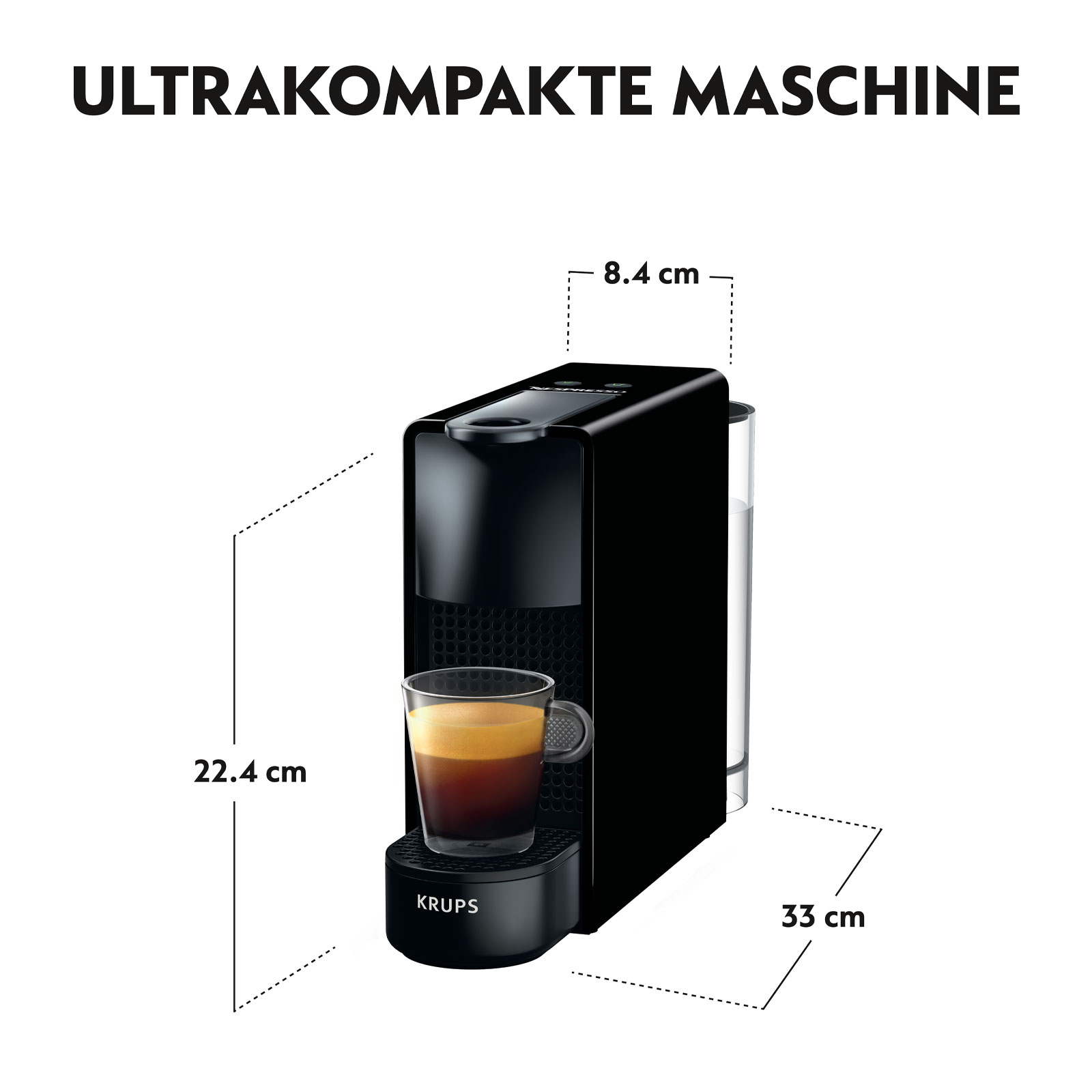 Krups XN1108 Essenza Mini Nespressomaschine Schwarz
