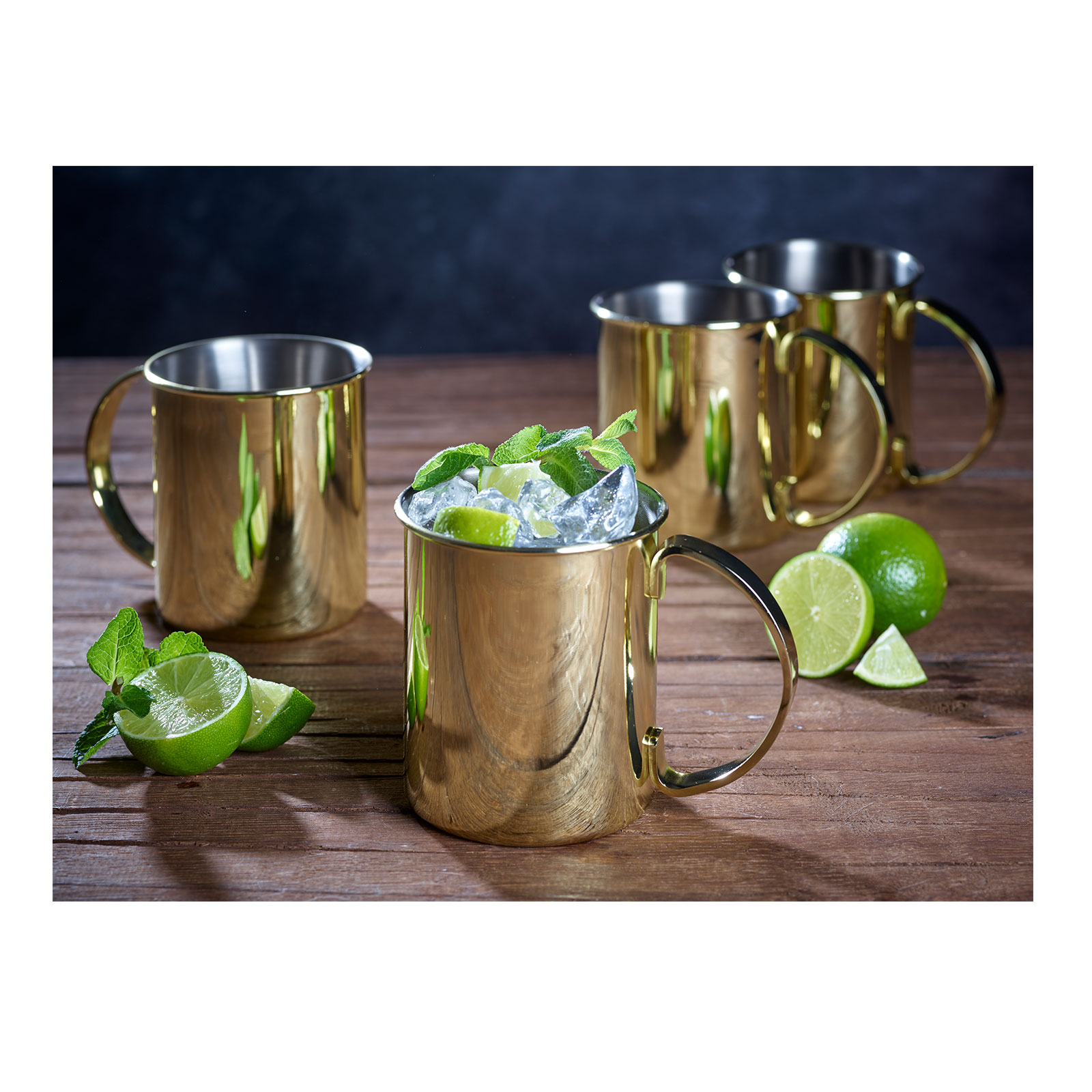 ECHTWERK Moscow Mule Becher Set 4tlg aus Edelstahl, 1000 ml,