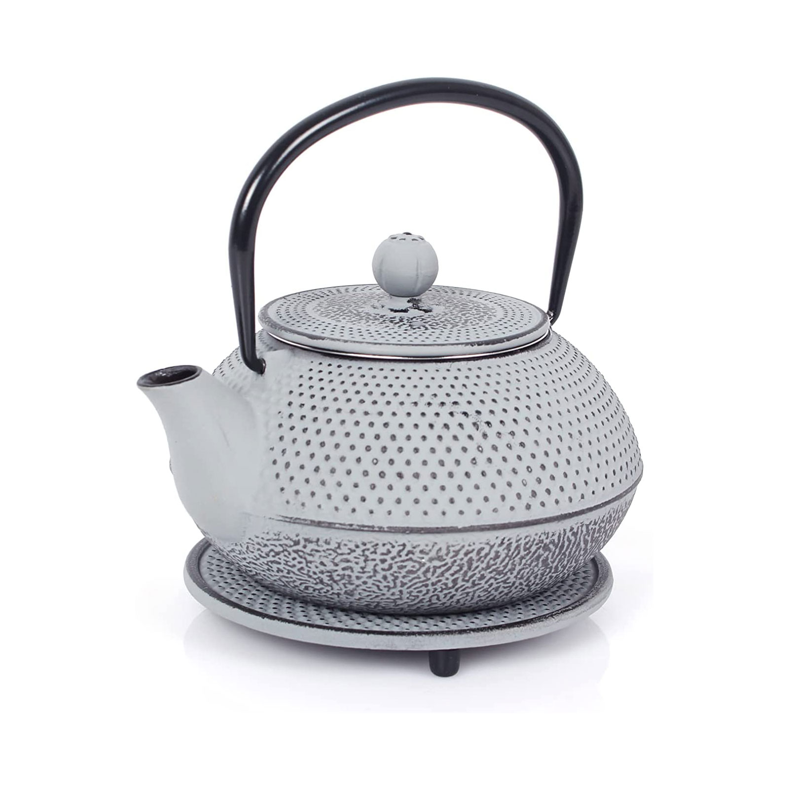 Echtwerk Teeservice Gusseisen Teekanne 1,1 L Teebereiter inkl. Untersetzer 2 Teetassen Teekannen-Set Vintage-Design