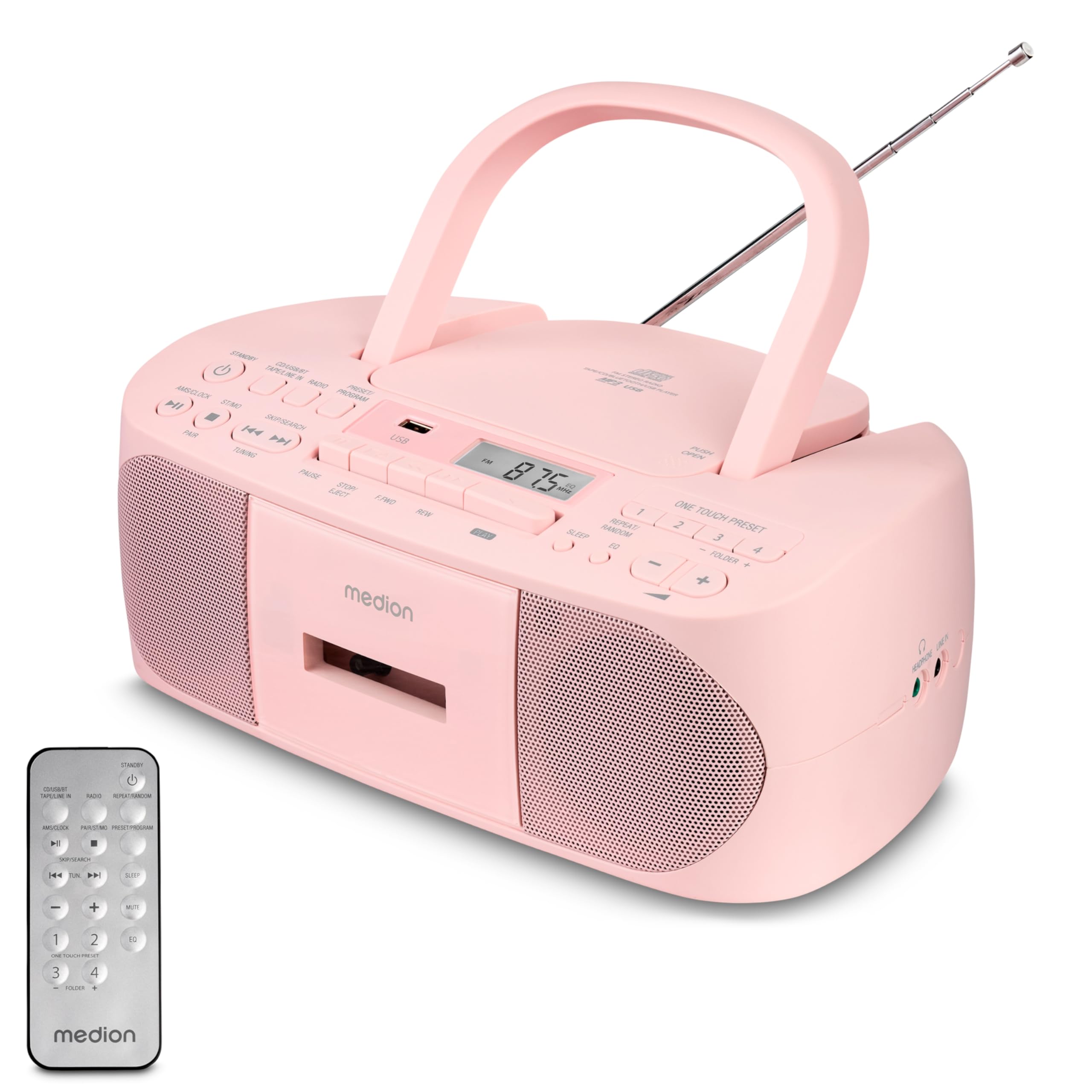 Medion LIFE E65010 Boombox Radiorekorder USB mit CD-Spieler und Kassettendeck