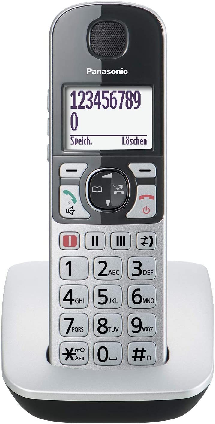 Panasonic KX-TGE 510GS silber Schnurloses Telefon - Seniorentelefon mit Notruf - hörgerätekompatibel
