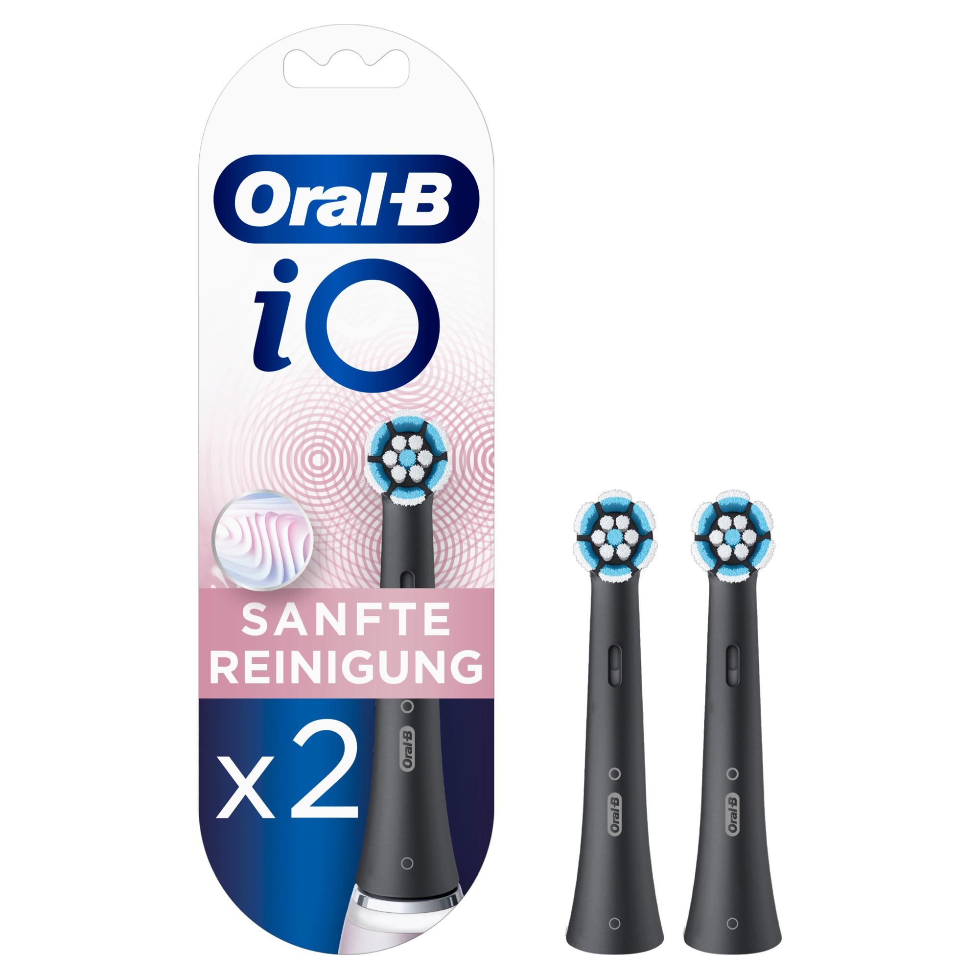 Oral-B iO Black Sanfte Reinigung, 2 Stück Aufsteckbürsten