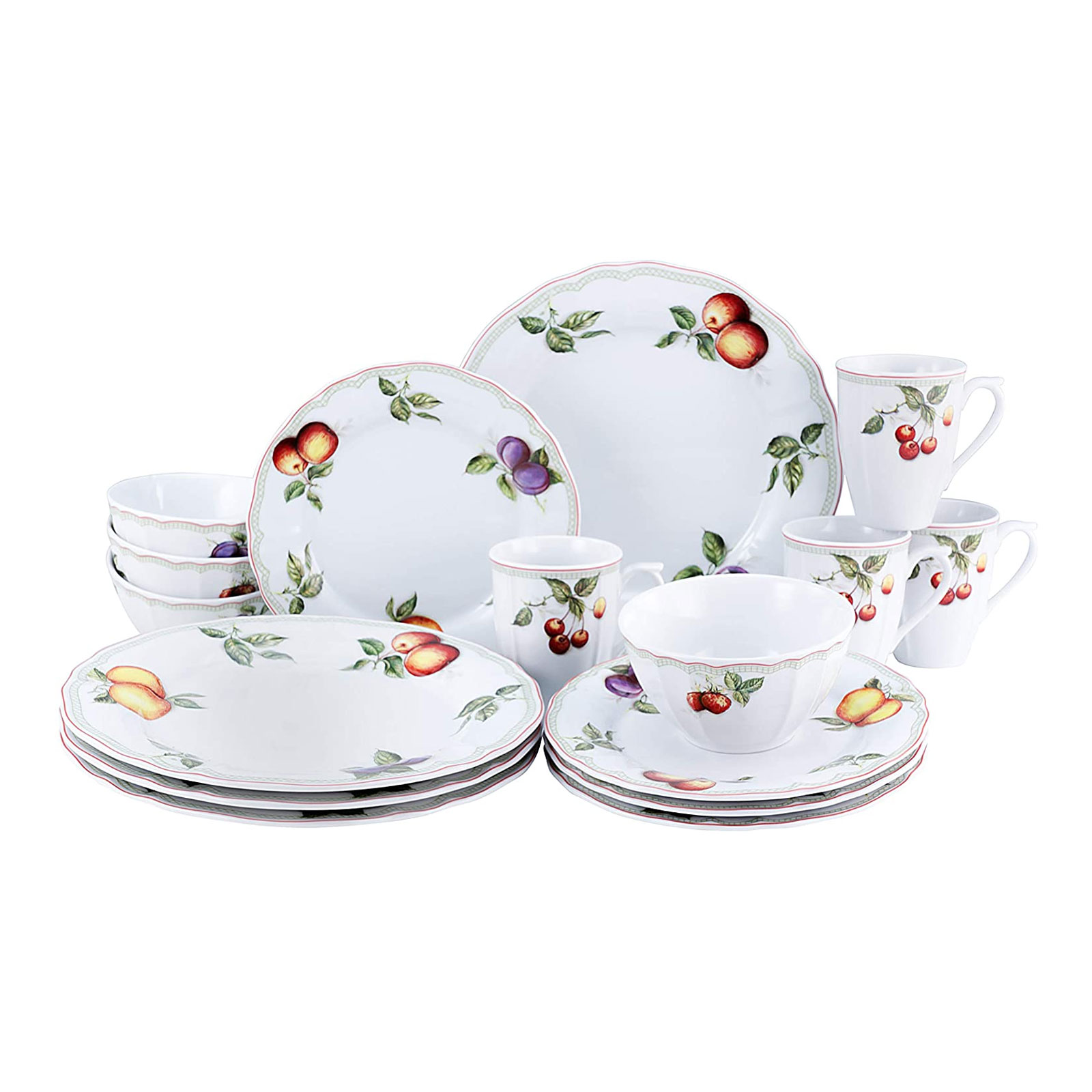 Creatable, 16999, Serie Flora ORCHARD, Geschirrset, teilig, Porzellan, Kombiservice 16-tlg