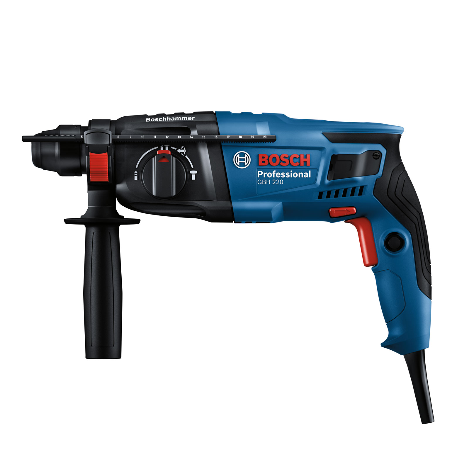 Bosch Professional Bohrhammer mit SDS plus GBH 2-21 mit je 1x Bohrer SDS plus 6, 8, 10 mm