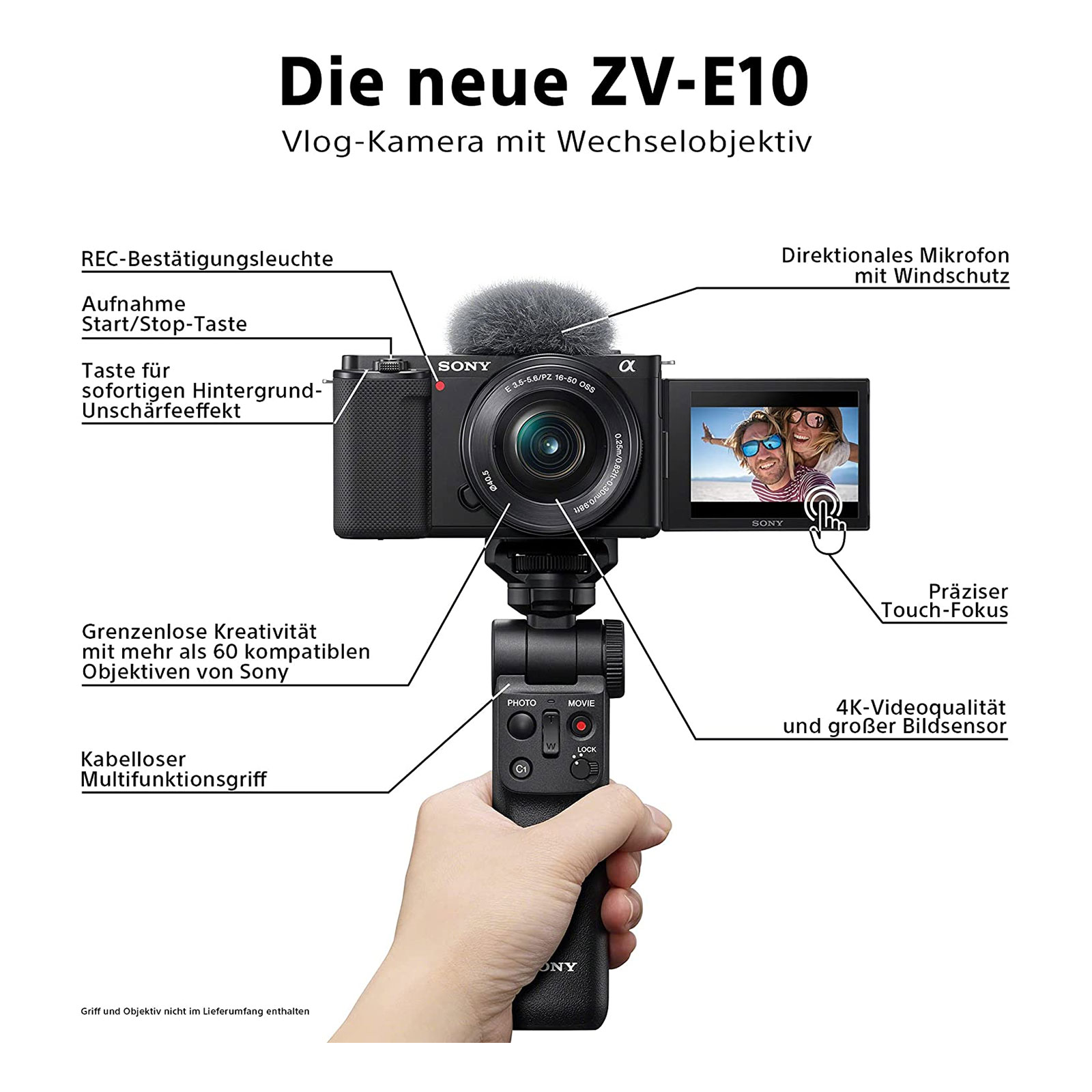 Sony Alpha ZV-E10 Systemkamera + SELP 1650 Objektiv