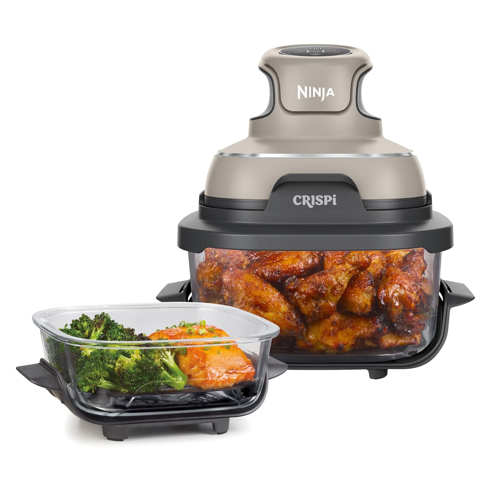 Ninja FN101EUST CRISPi 4-in-1 Tragbare Glas-Heißluftfritteuse, Stone