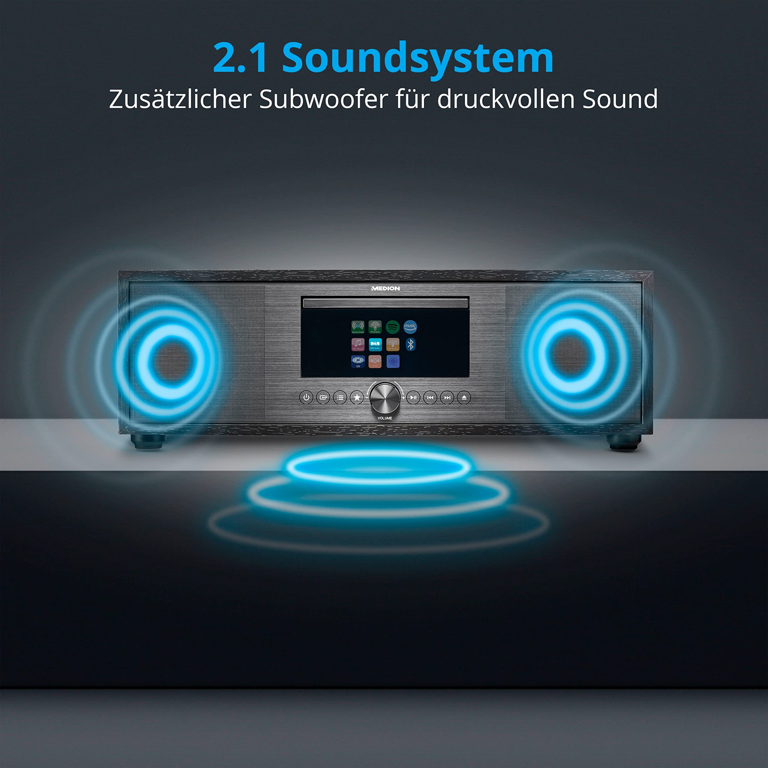 MEDION P66400 Stereoanlage Internetradio DAB+ UKW USB CD/MP3-Player Bluetooth