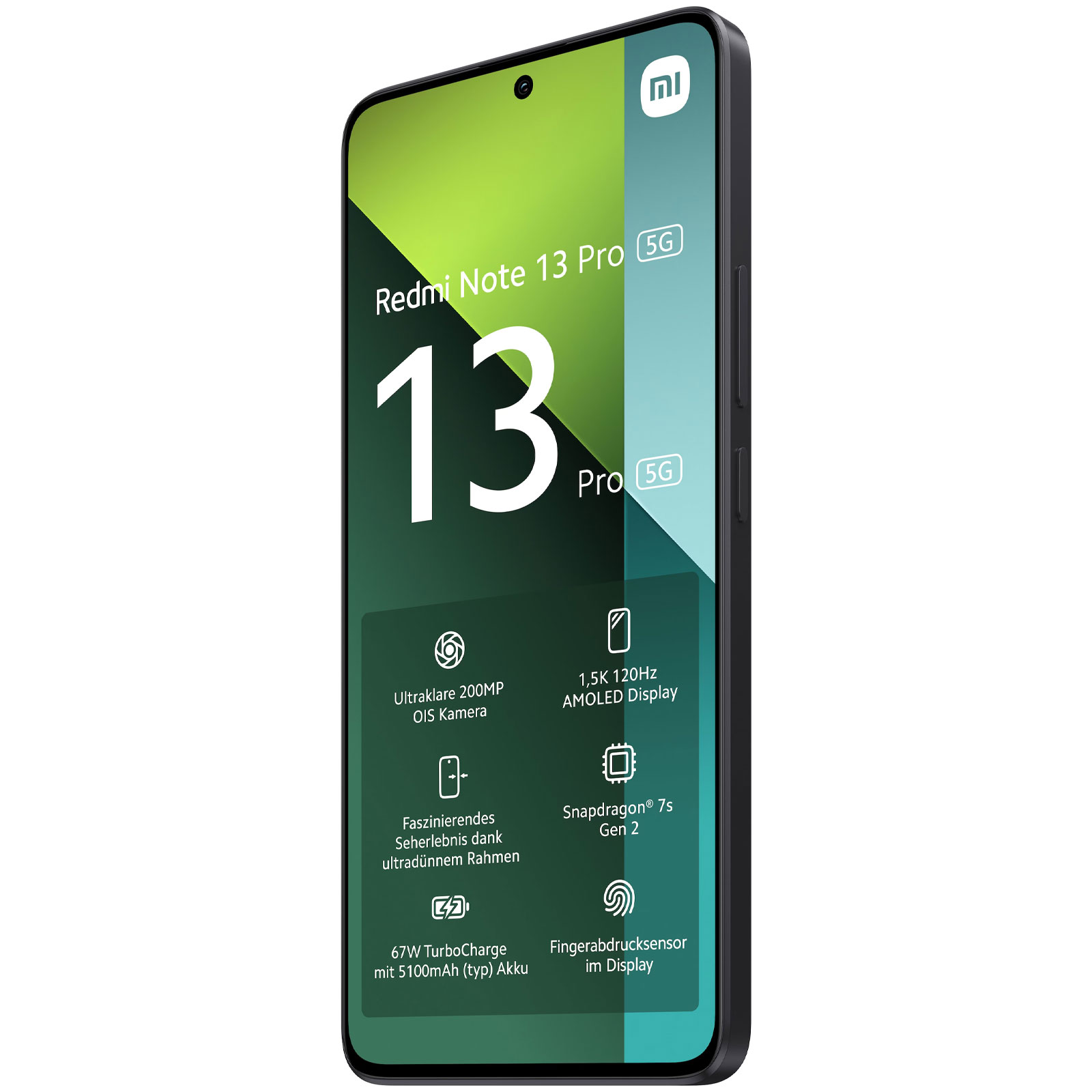 Xiaomi Redmi Note 13 Pro 5G 8GB + 256GB Ocean Teal Smartphone (6,67 Zoll, 200 MP, Triple-Kamera, 5.100-mAh, Octa-Core, Fingerabdrucksensor, Gesichtserkennung)