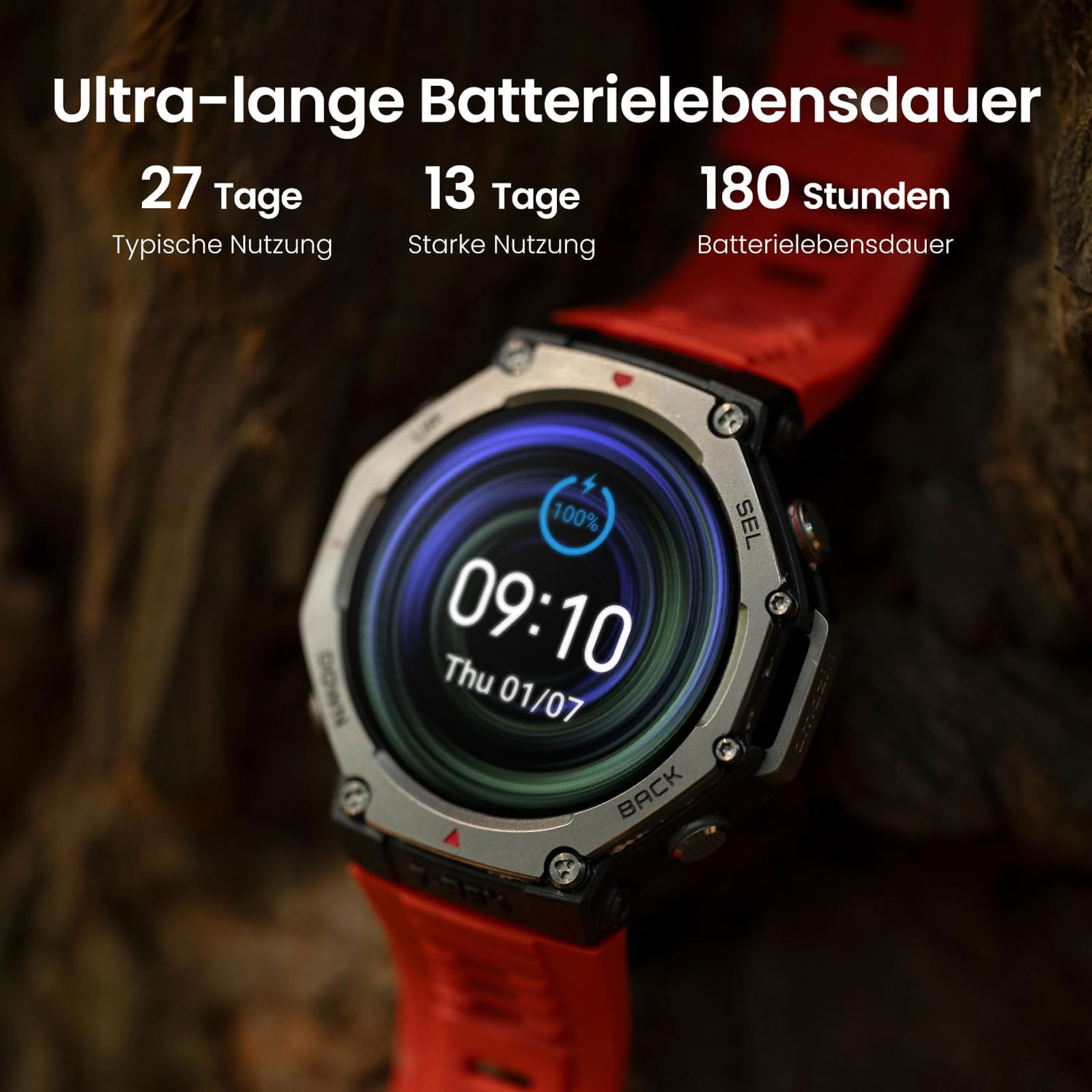 Amazfit T-Rex 3, Onyx Black Smartwatch (Herzfrequenzmessung, Schrittzähler) Amazfit T-Rex 3, Onyx Black Smartwatch (Herzfrequenzmessung, Schrittzähler)