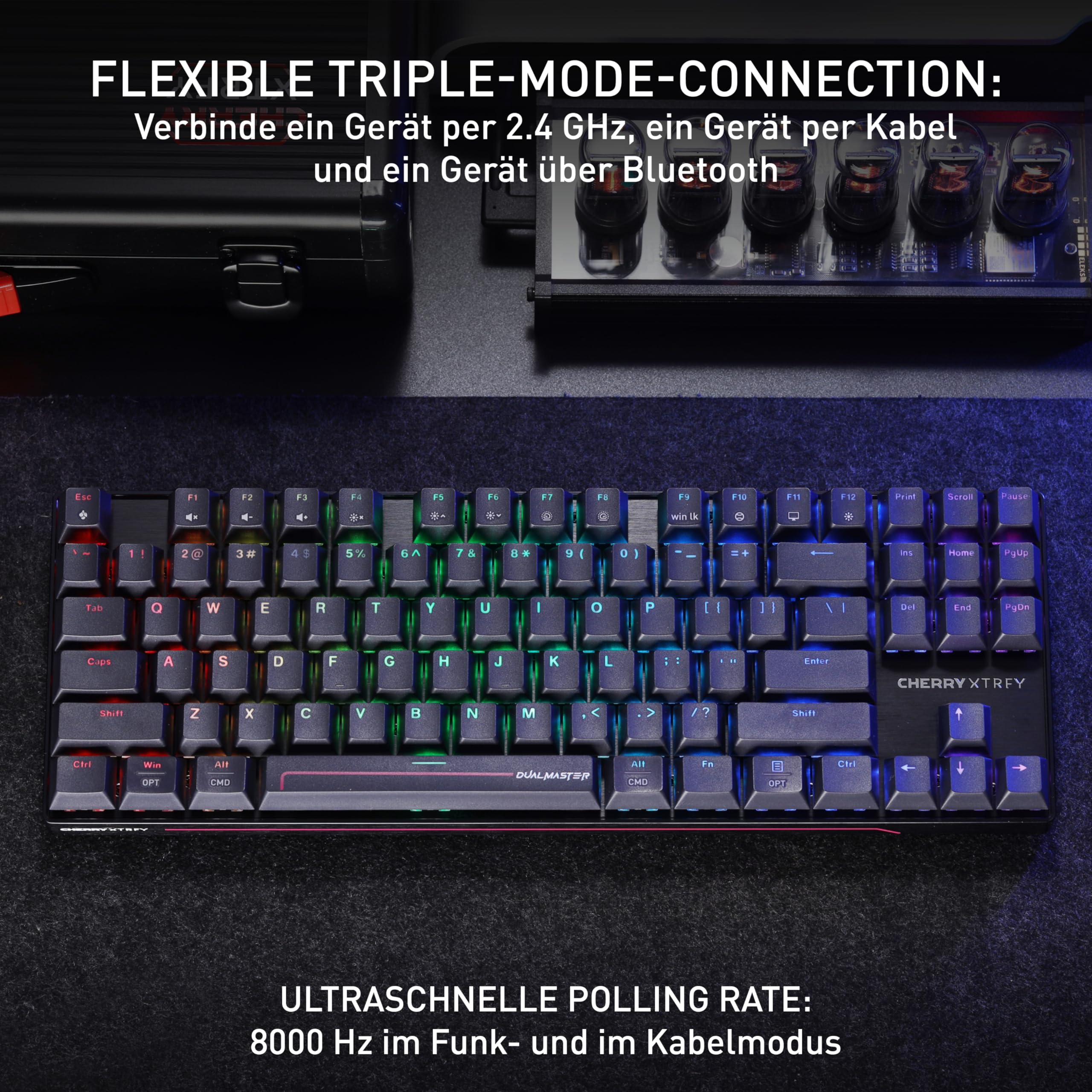 CHERRY XTRFY MX 8.2 Pro TMR Wireless-Magnetisch-Mechanische TKL-Gaming-Tastatur