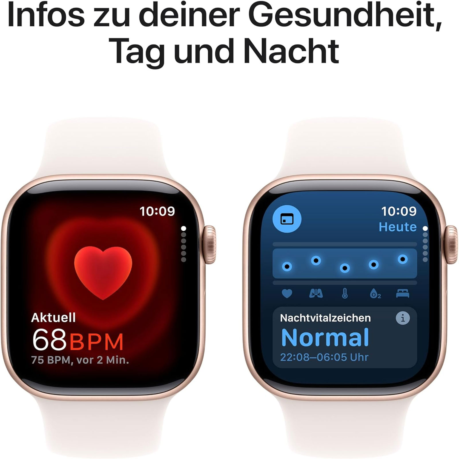 Apple Watch Series 10 GPS, 42 mm Aluminiumgehäuse Rosegold, Sportarmband Blassrosa - S/M